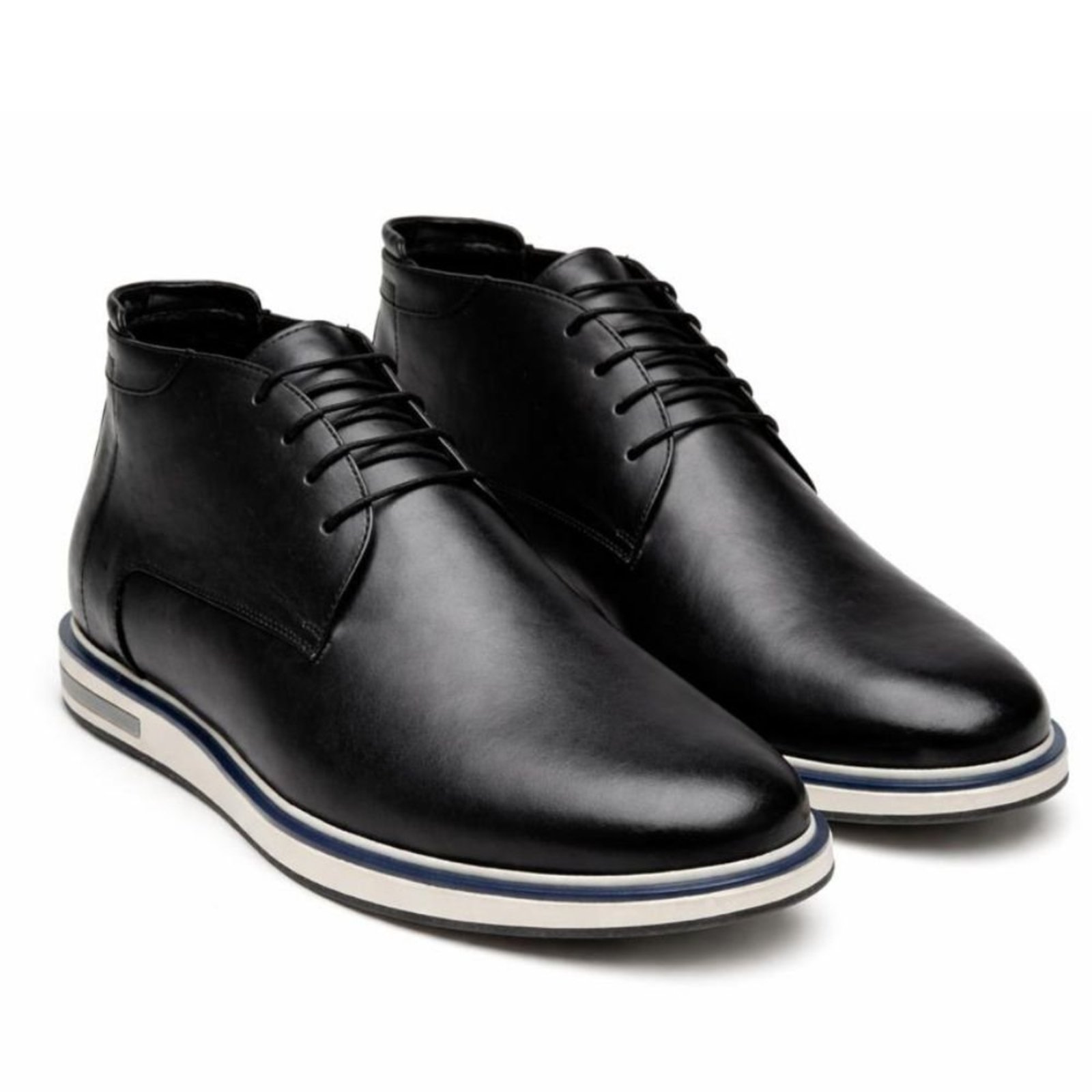 Sapato Casual Masculino Veritimo Derby Cano Baixo Mocassim Amarrar Elegante Confortável Preto