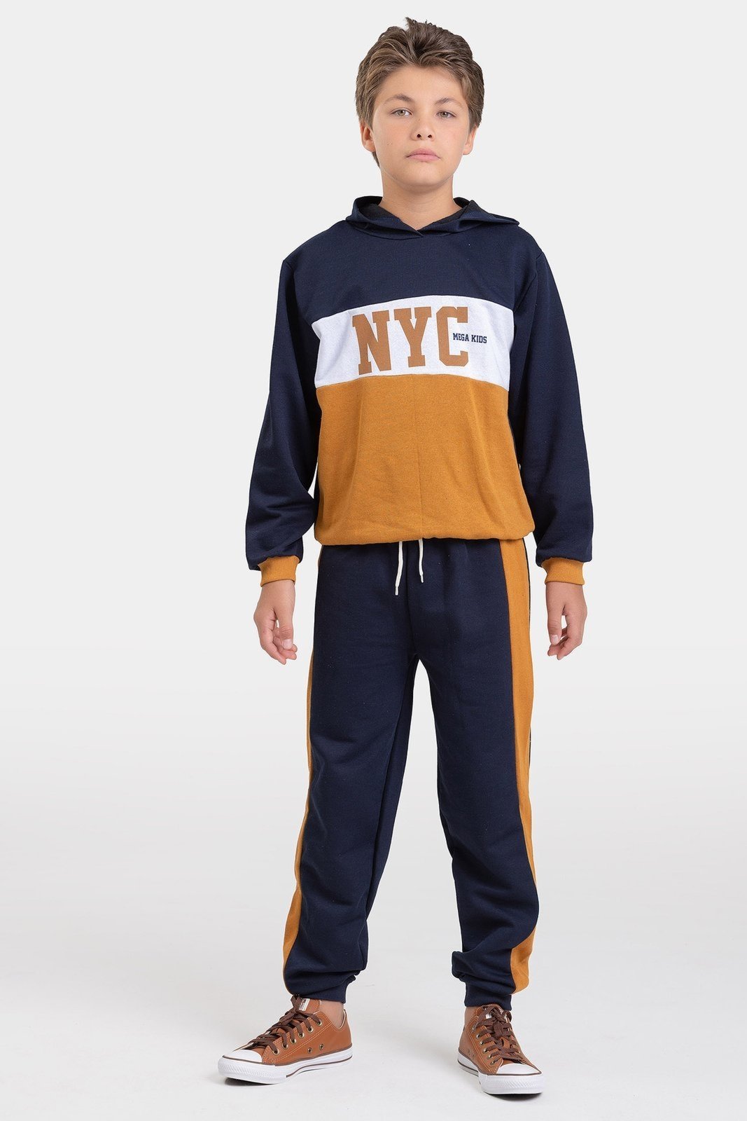 Infantil - Conjunto Masculino Moletom NYC Mega - Marinho