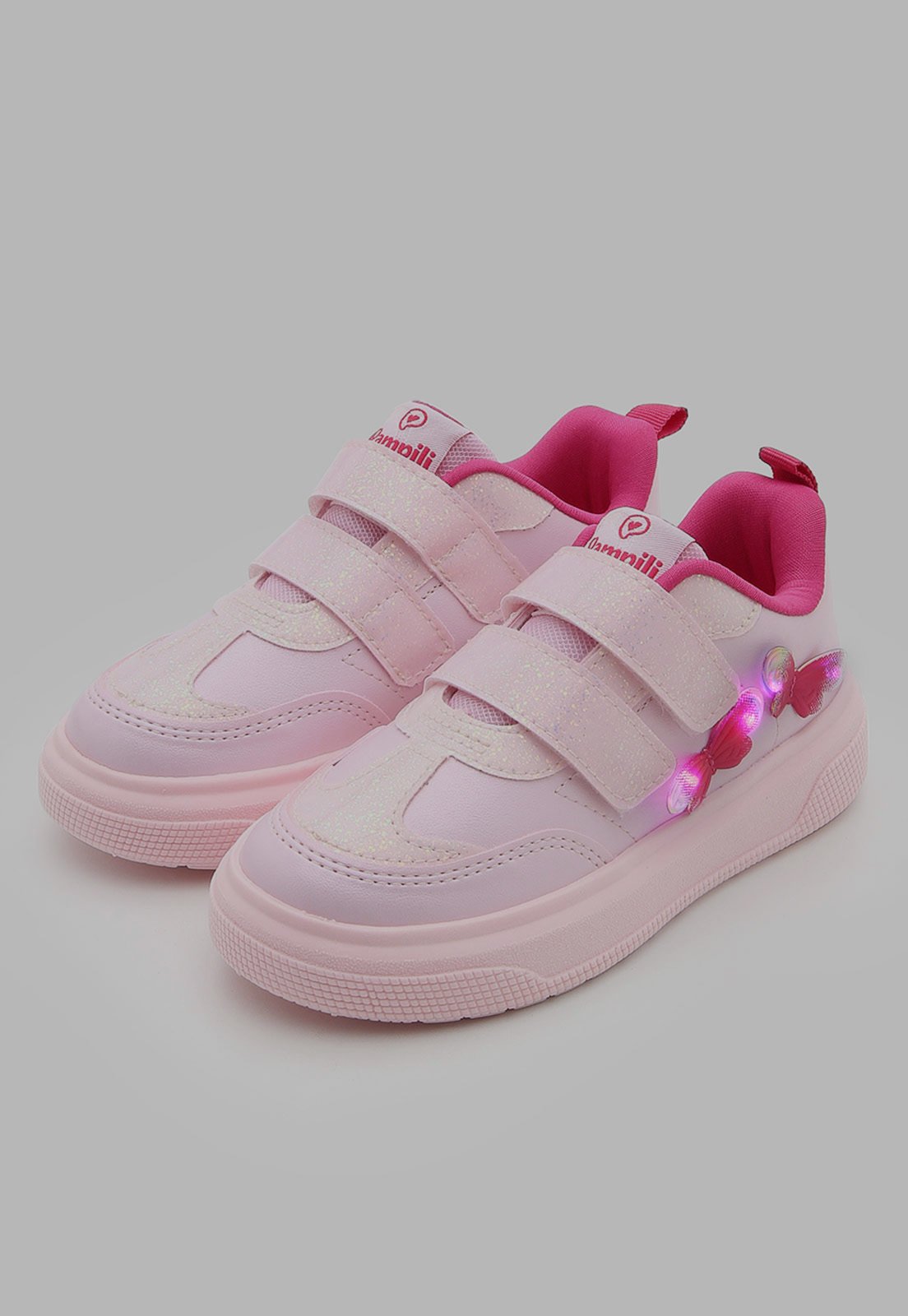 Infantil - Tênis Pampili Borboleta LED Rosa