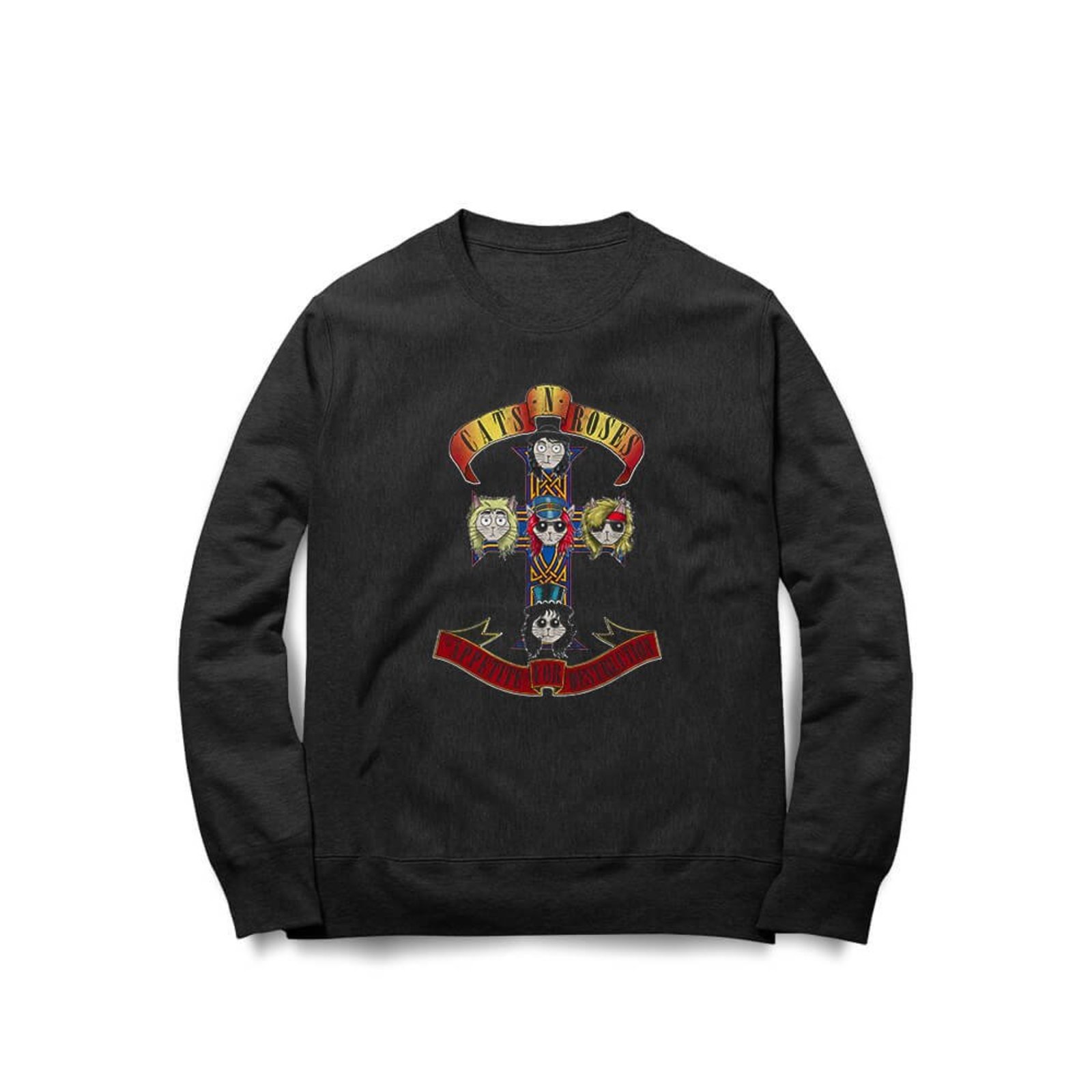 Moletom Cats 'N' Roses - Preto - Casual - Studio Geek