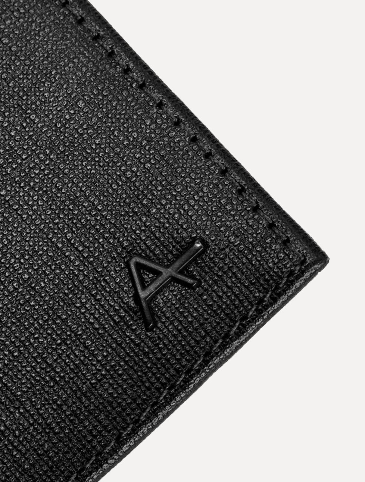 Vista 3 Carteira Aramis Masculina Couro Saffiano Preta preto Aramis preto