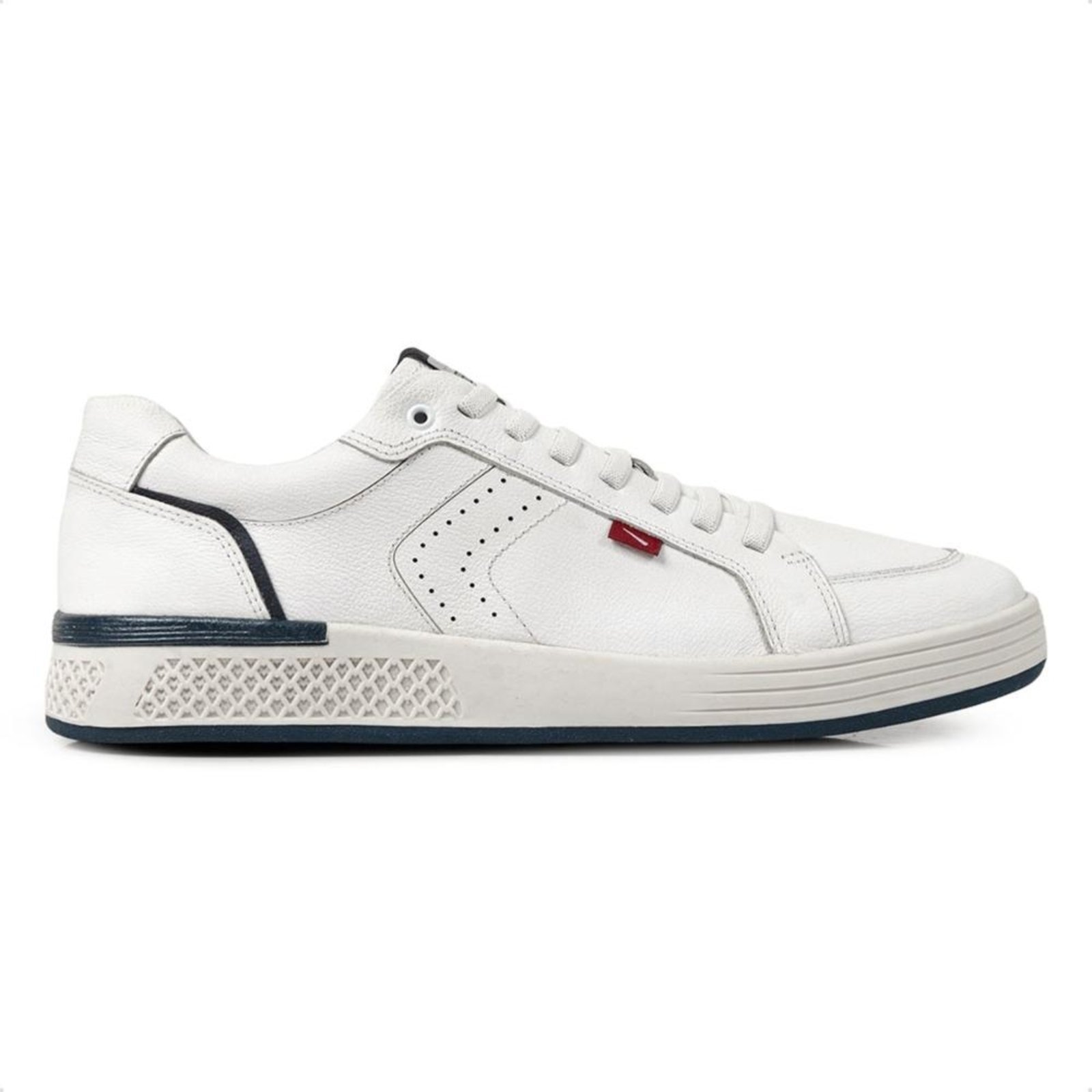 Sapatênis de Couro Ferracini Masculino Clint 8377-705 Branco