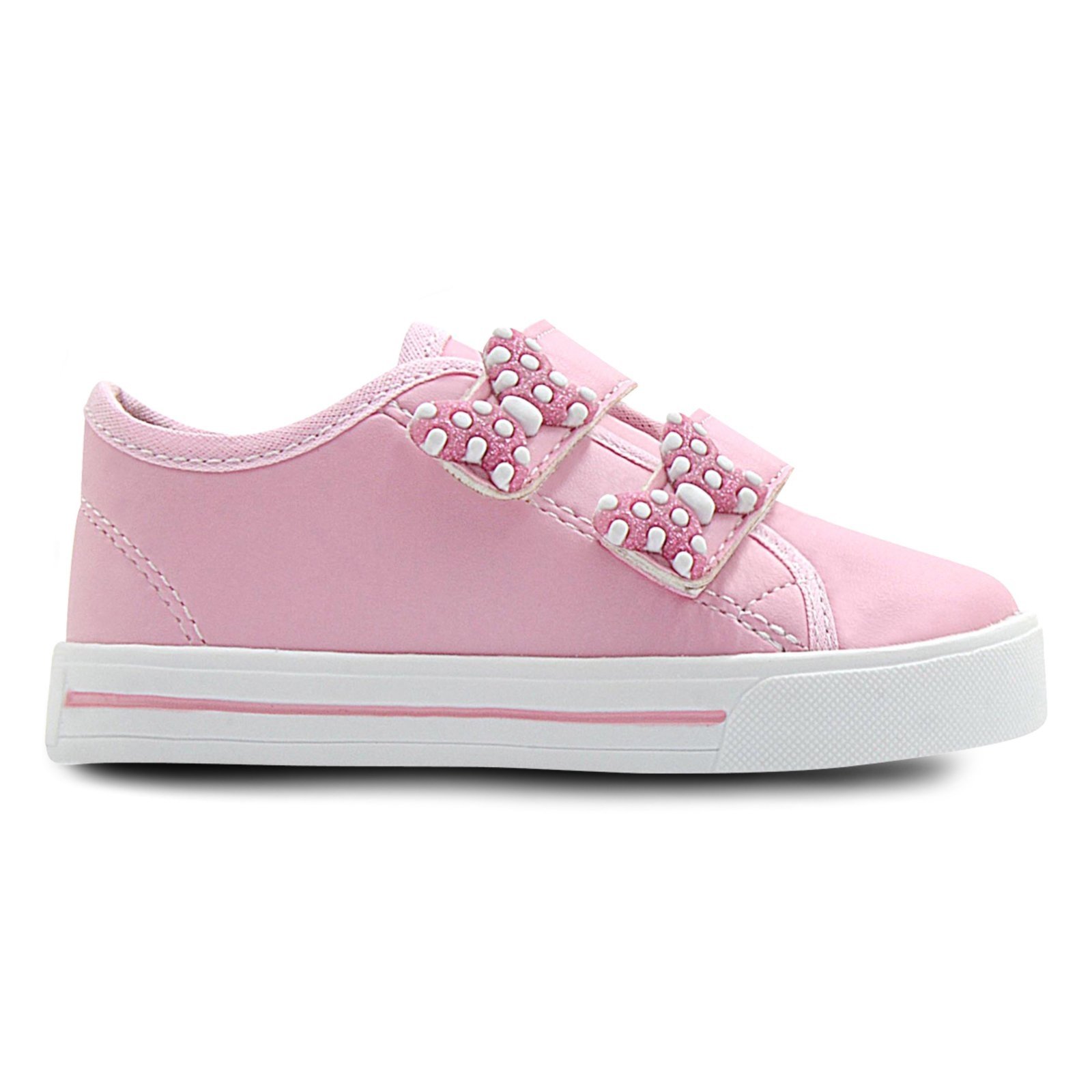 Infantil – Tênis Menina Old Tradicional Escolar Footz Lacinho Borboleta Calce Fácil Confortável Macio Rosa