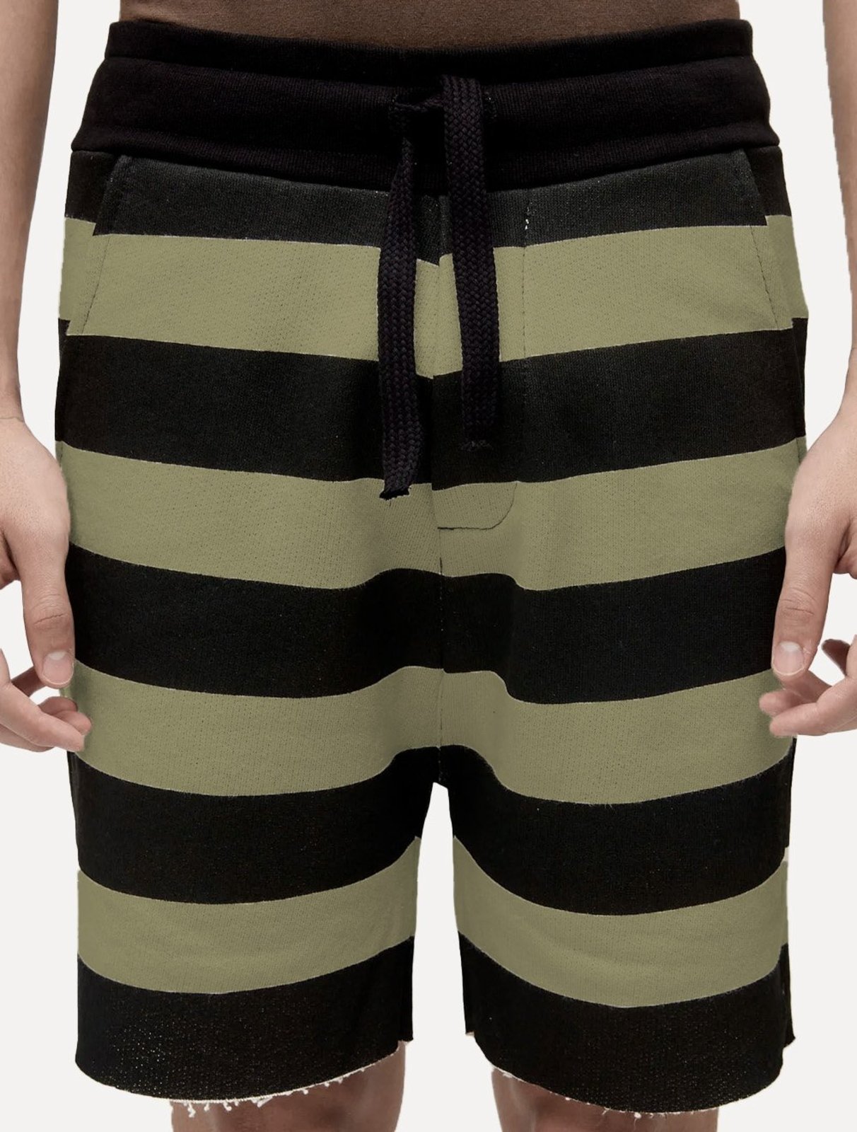 Bermuda Osklen Masculina Moletom Casual Listrada E-Fabric Verde Militar