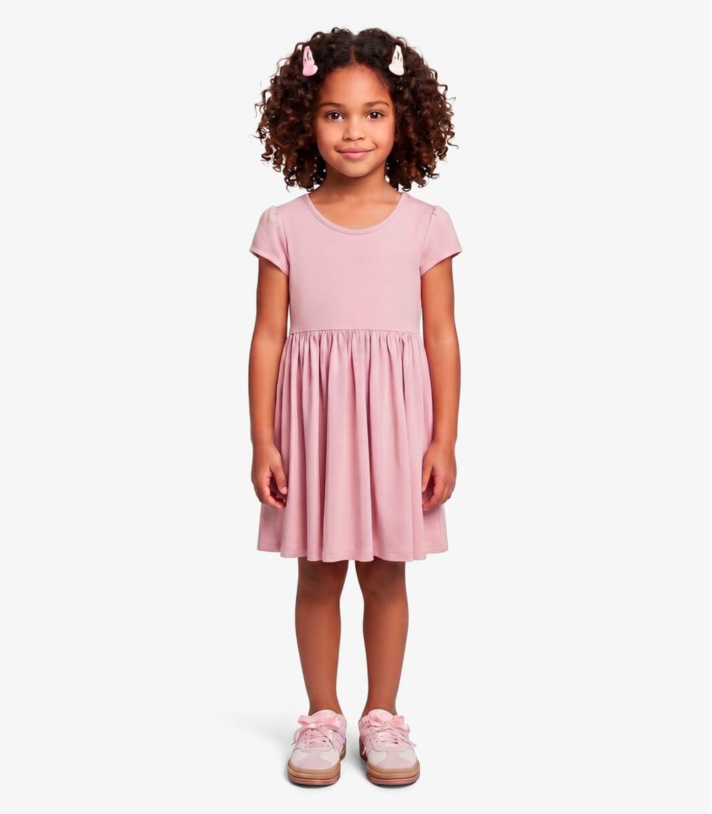 Infantil - Vestido Feminino Em Cotton Leve Rovi Rosa