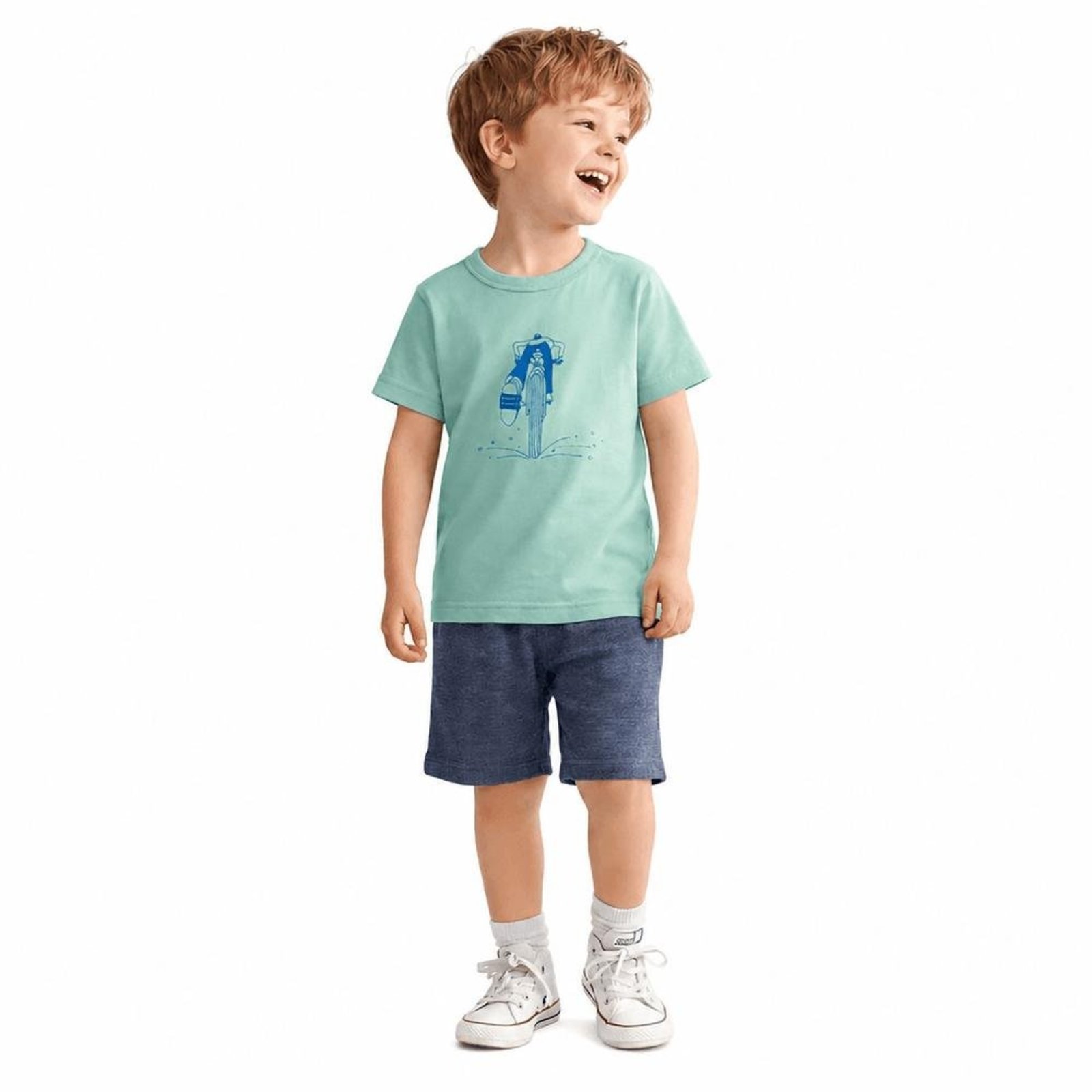Infantil - Conjunto Menino Bicicleta Alphabeto Cha Verde Verde