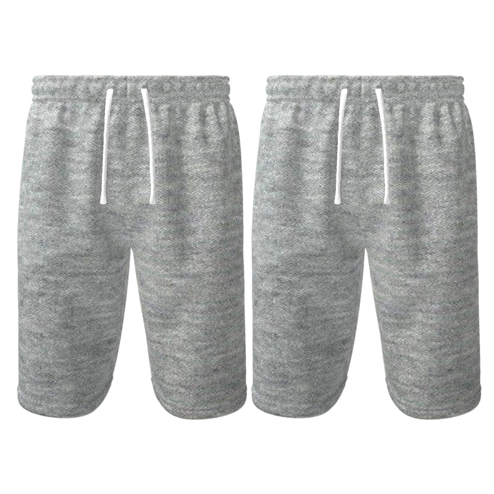 Kit 2 Bermuda Moletom Masculina Fit Com Cós Elástico Bolsos Tecido Premium Super Conforto Cinza