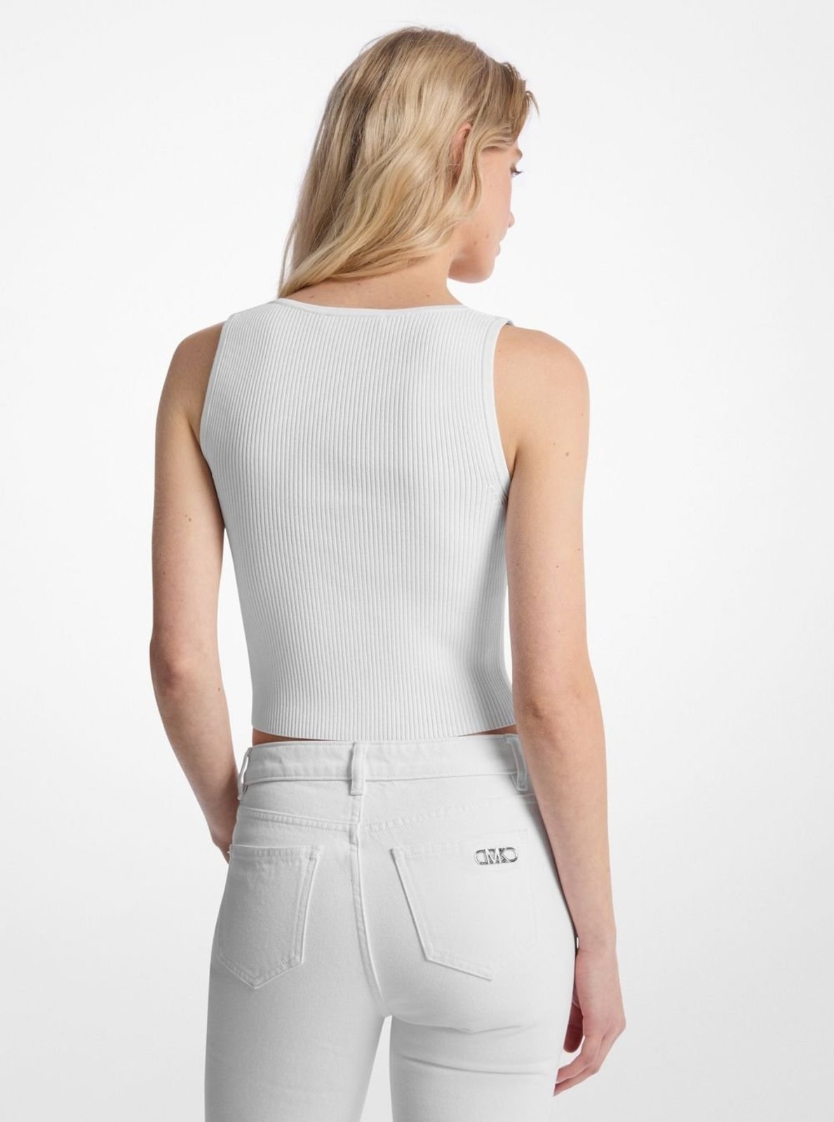 Vista 3 Top De Viscose Com Zìper Jr5613e5zv001 Michael Kors branco Michael Kors branco