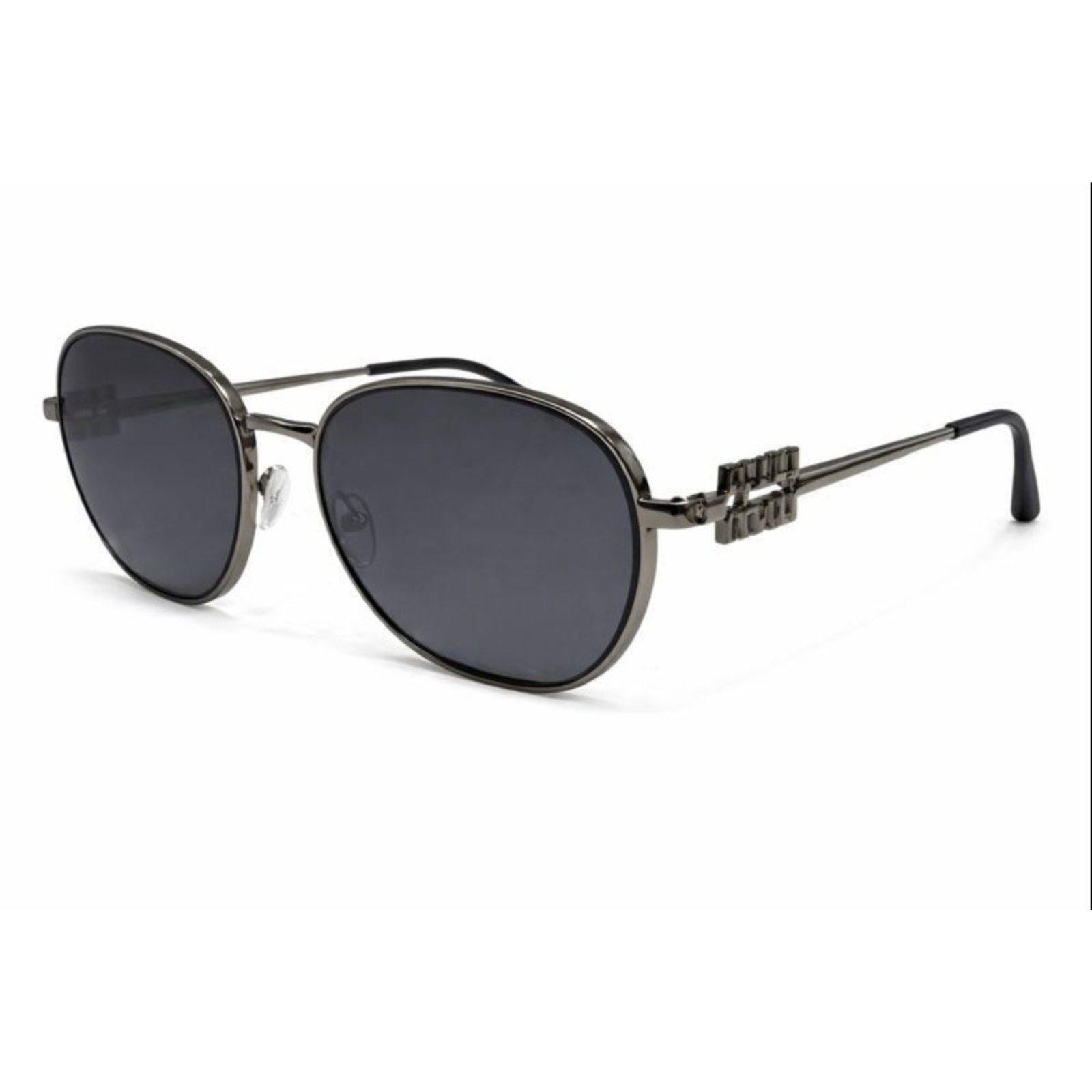 Óculos de Sol Feminino Luxo Armação Metal Detalhe Miumiu Prata