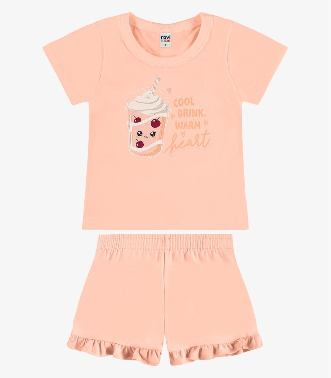 Infantil - Conjunto Blusa Com Ciclista Rovi Rosa
