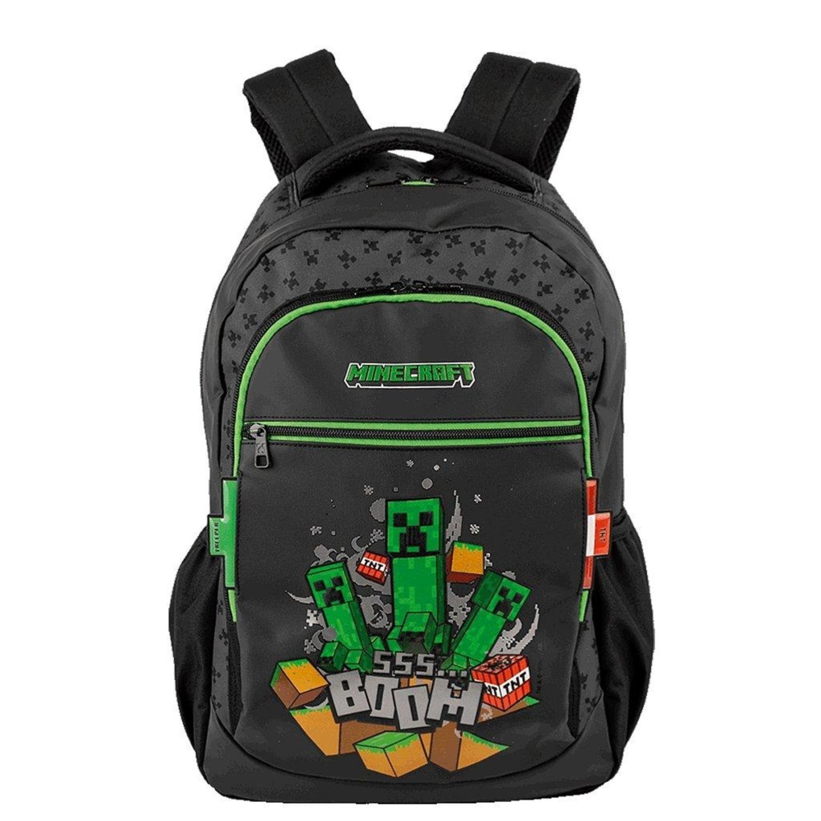 Infantil - Mochila Sestini Grande 2 Compartimento Minecraft Icons Preto