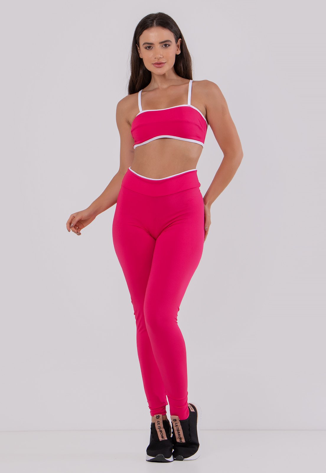 Conjunto Fitness Bicolor Academia 4 Estações Rosa