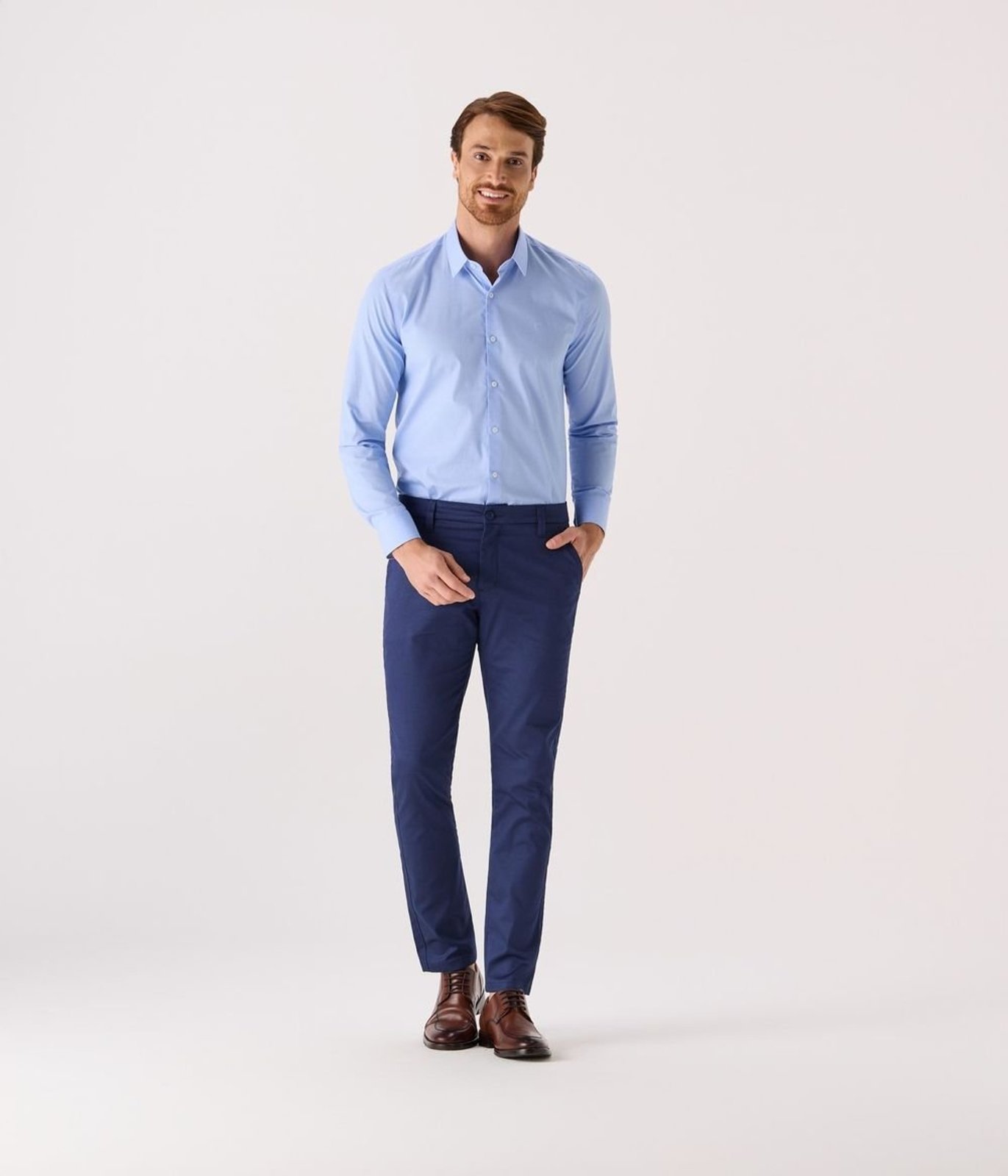 Calca Makenji Cos Alfaiataria Bolso-Faca Masculina Azul Marinho