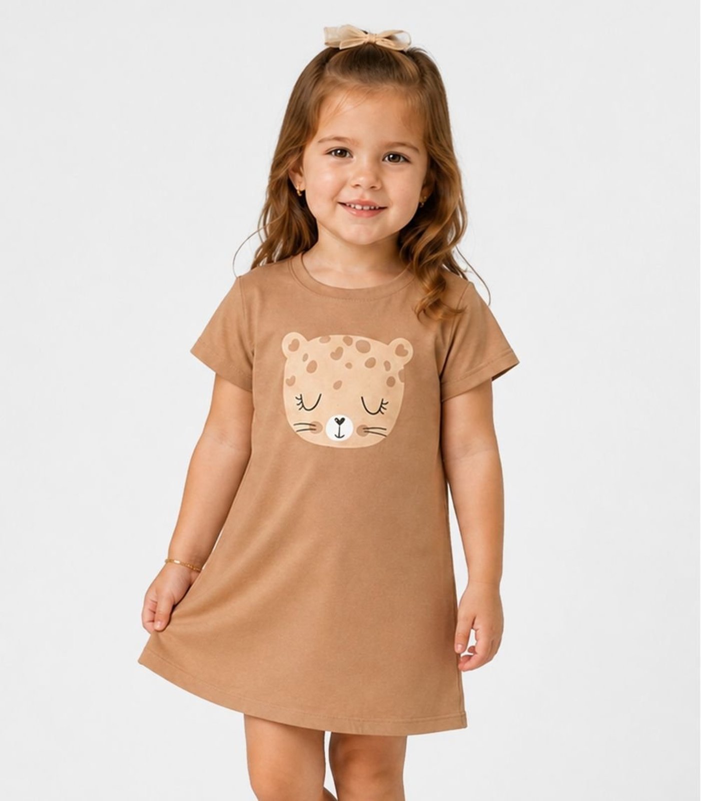 Infantil - Vestido com Estampa select Marrom