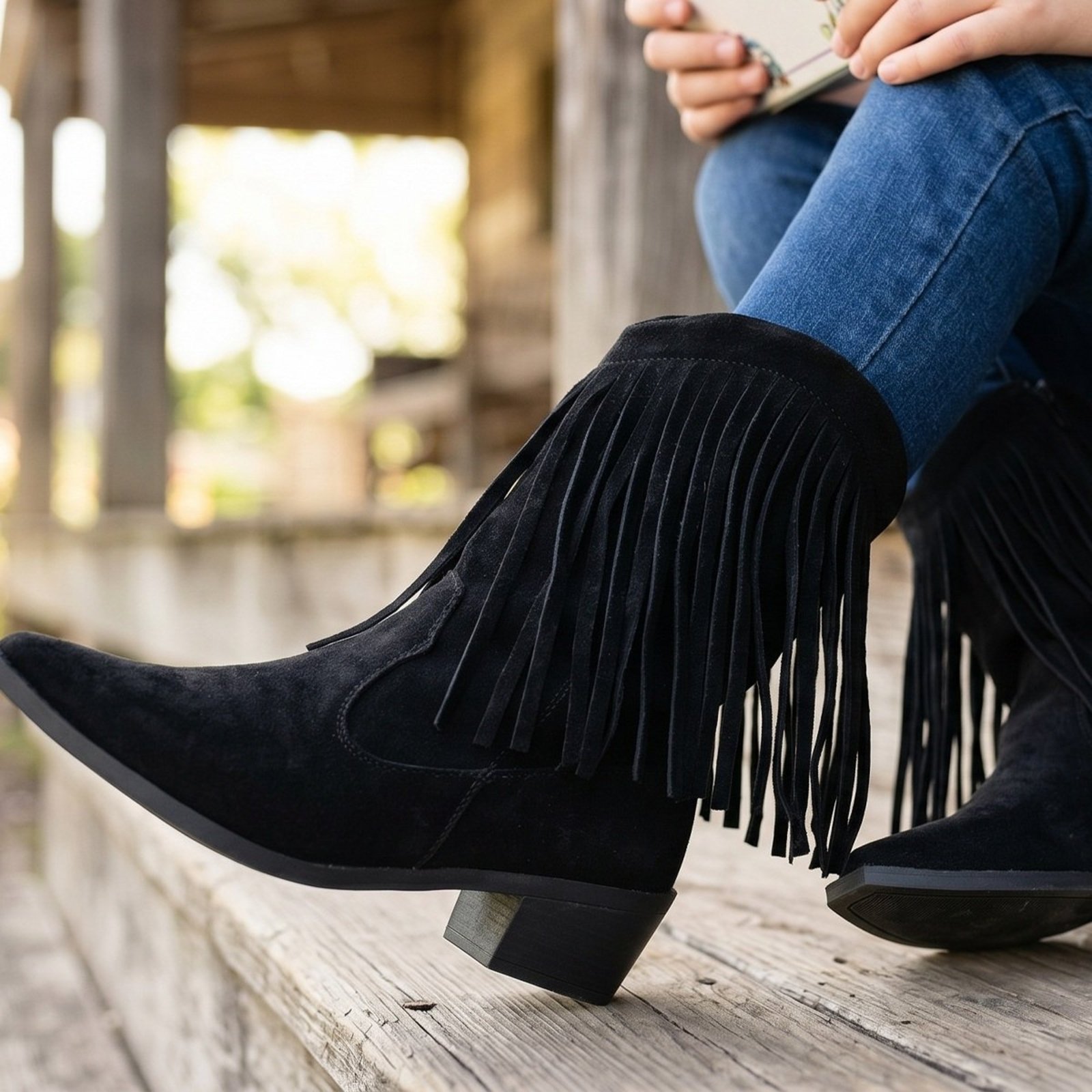 Infantil - Bota Texana Menina com Franja e Zíper Lateral Bico Fino Calce Fácil Confortável Leve e Macia Estilo Country Ideal para o Dia a dia Rodeios e Festas