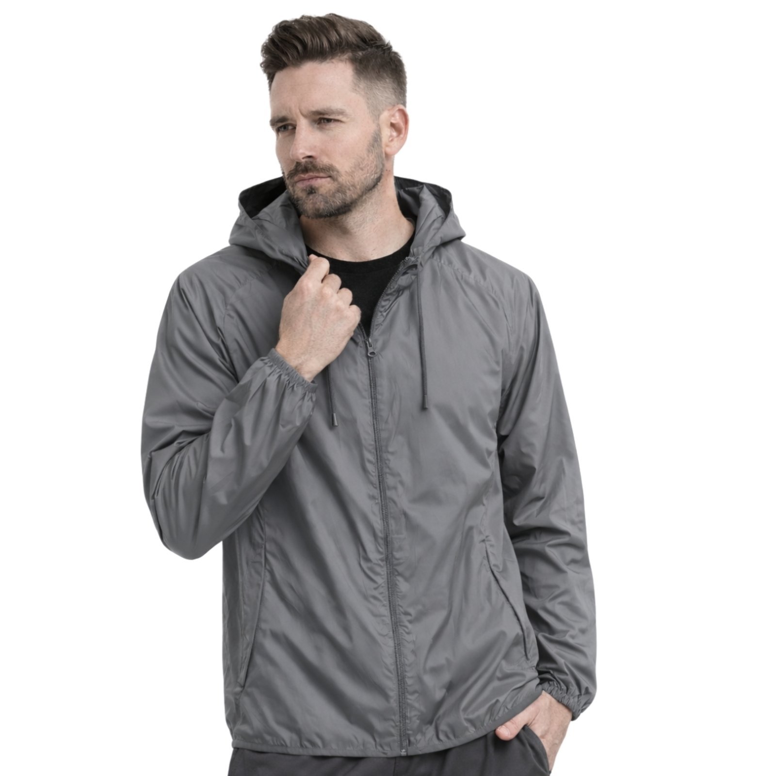 Kit 2 Jaqueta Corta Vento Impermeável Masculino Leve e Confortável Estilo Casual Liso