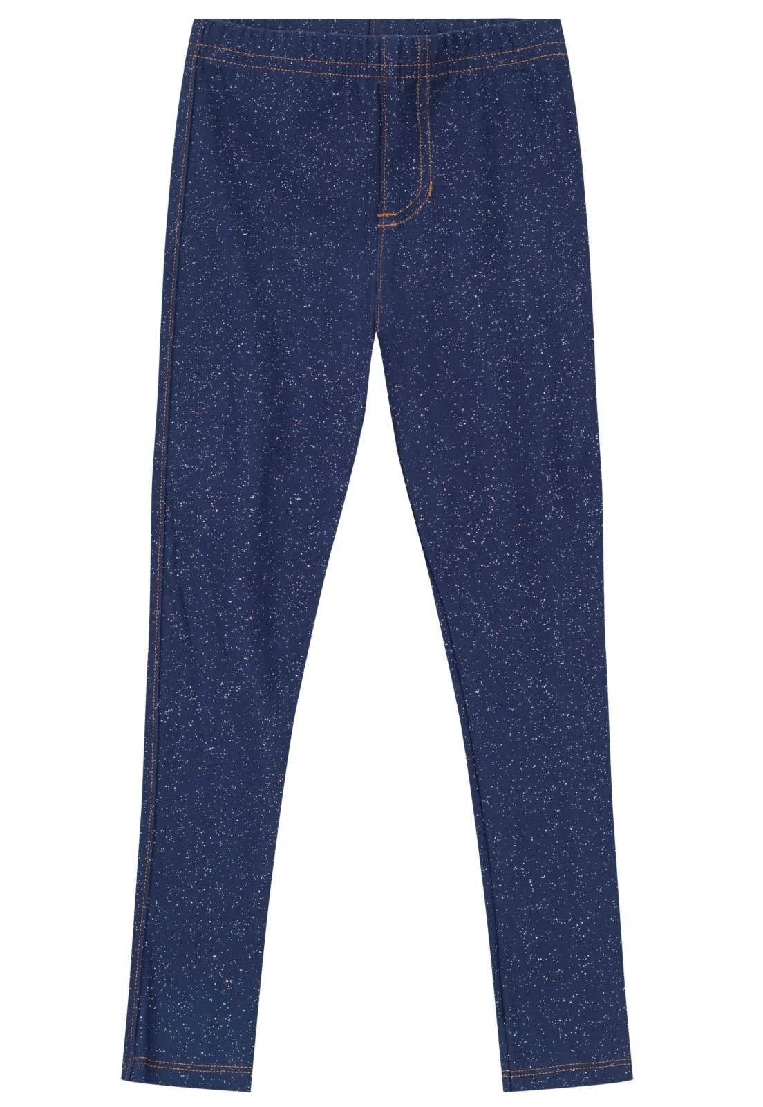 Vista 3 Infantil - Calça legging menina em cotton jeans Brandili azul Brandili azul