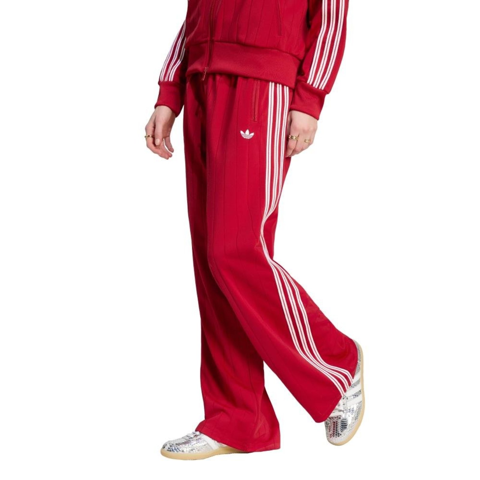 Calça Esportiva Listrada Folgada Firebird adidas Originals Vermelho