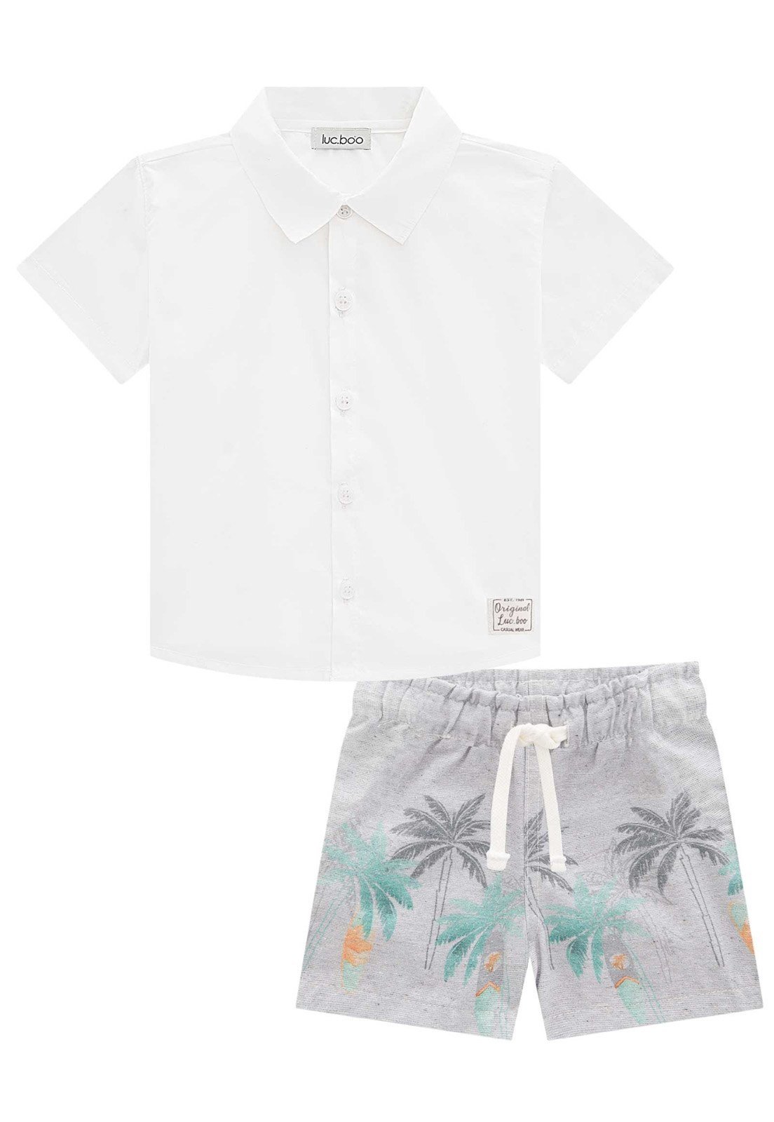 Infantil - Conjunto Bermuda Coqueiros Camisa Lucboo 1 Unico