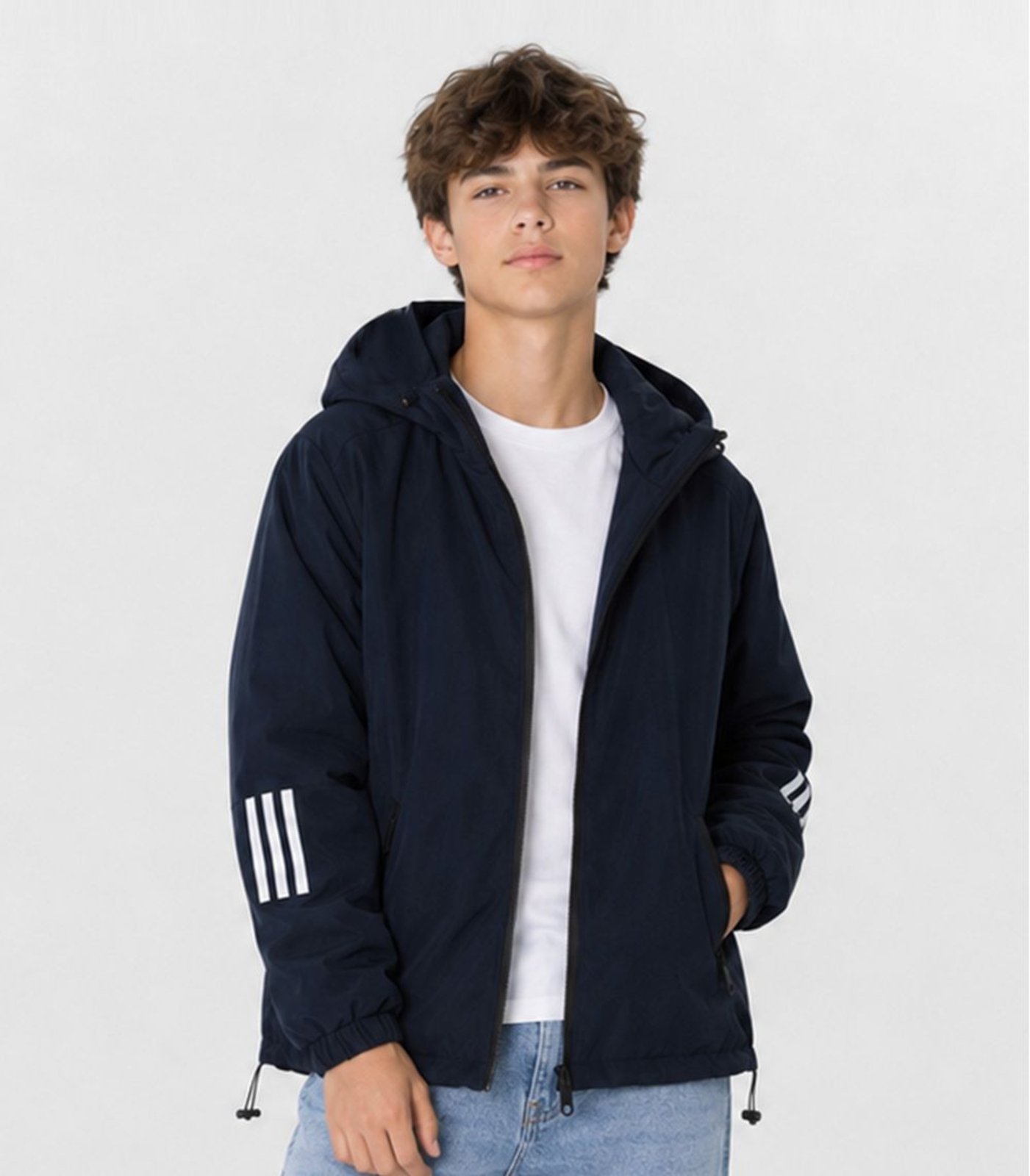 Infantil - Jaqueta Juvenil Masculina Com Capuz Sea Surf Azul