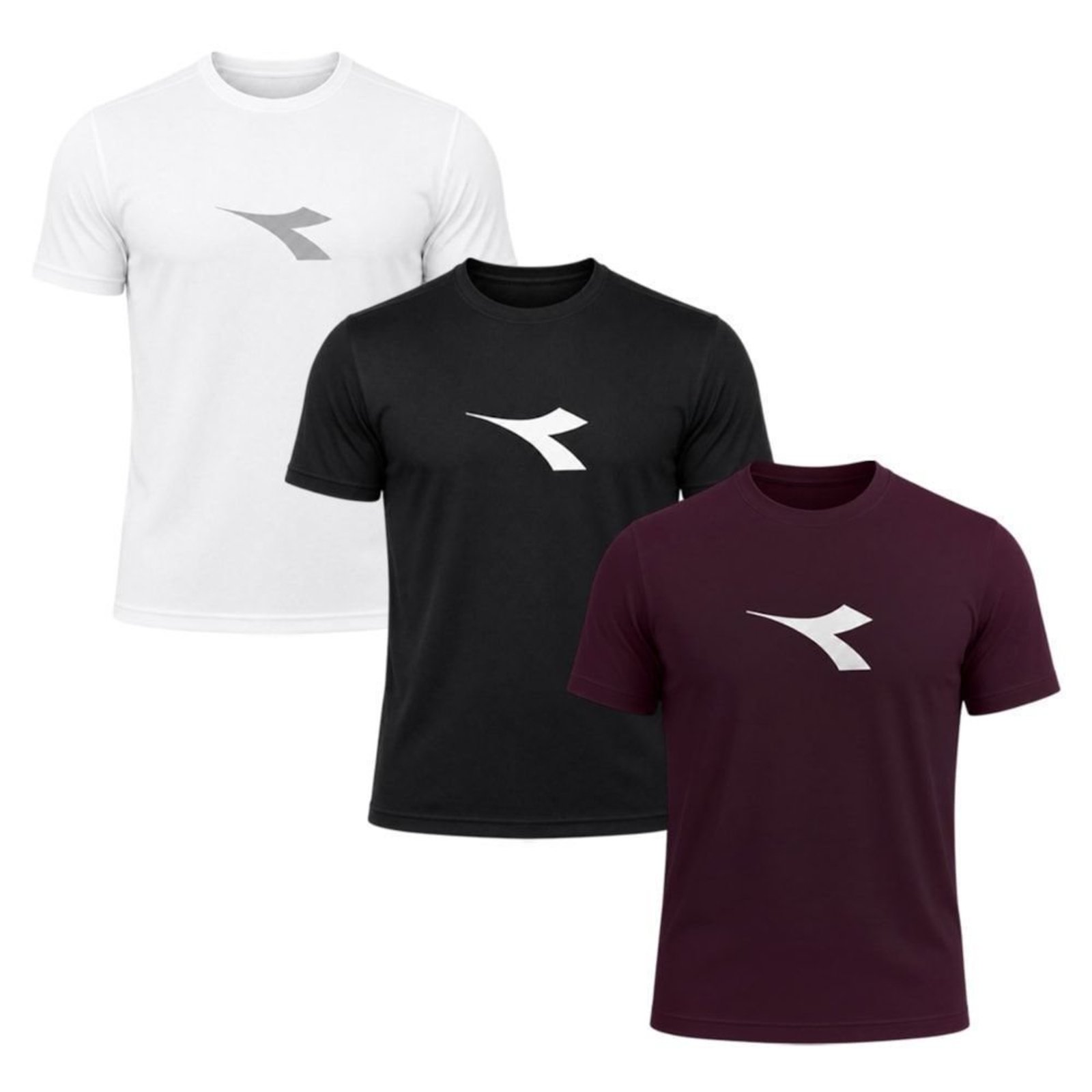 Kit 3 Camisetas Diadora Big Logo Masculino - Branco - Diadora
