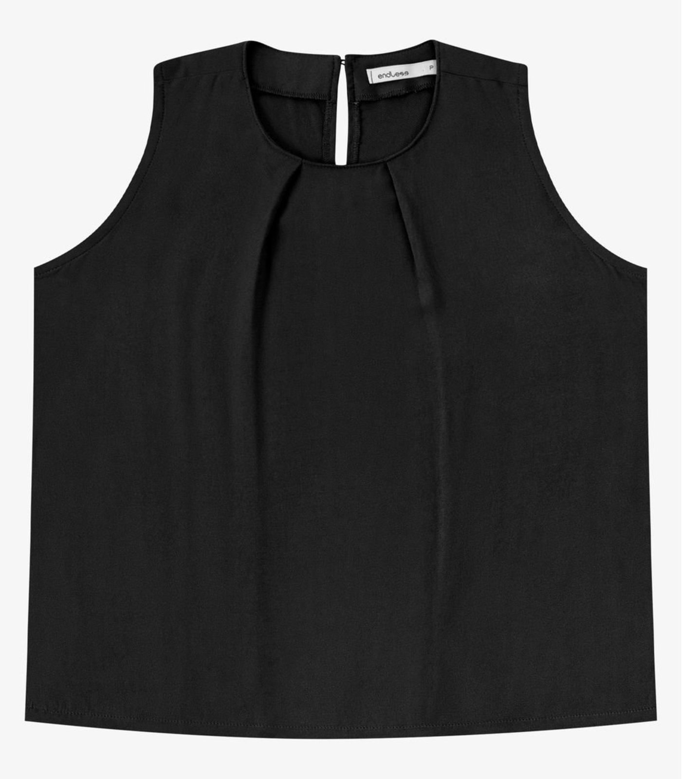 Regata Feminina Em Tecido Viscose Lisa Endless Preto