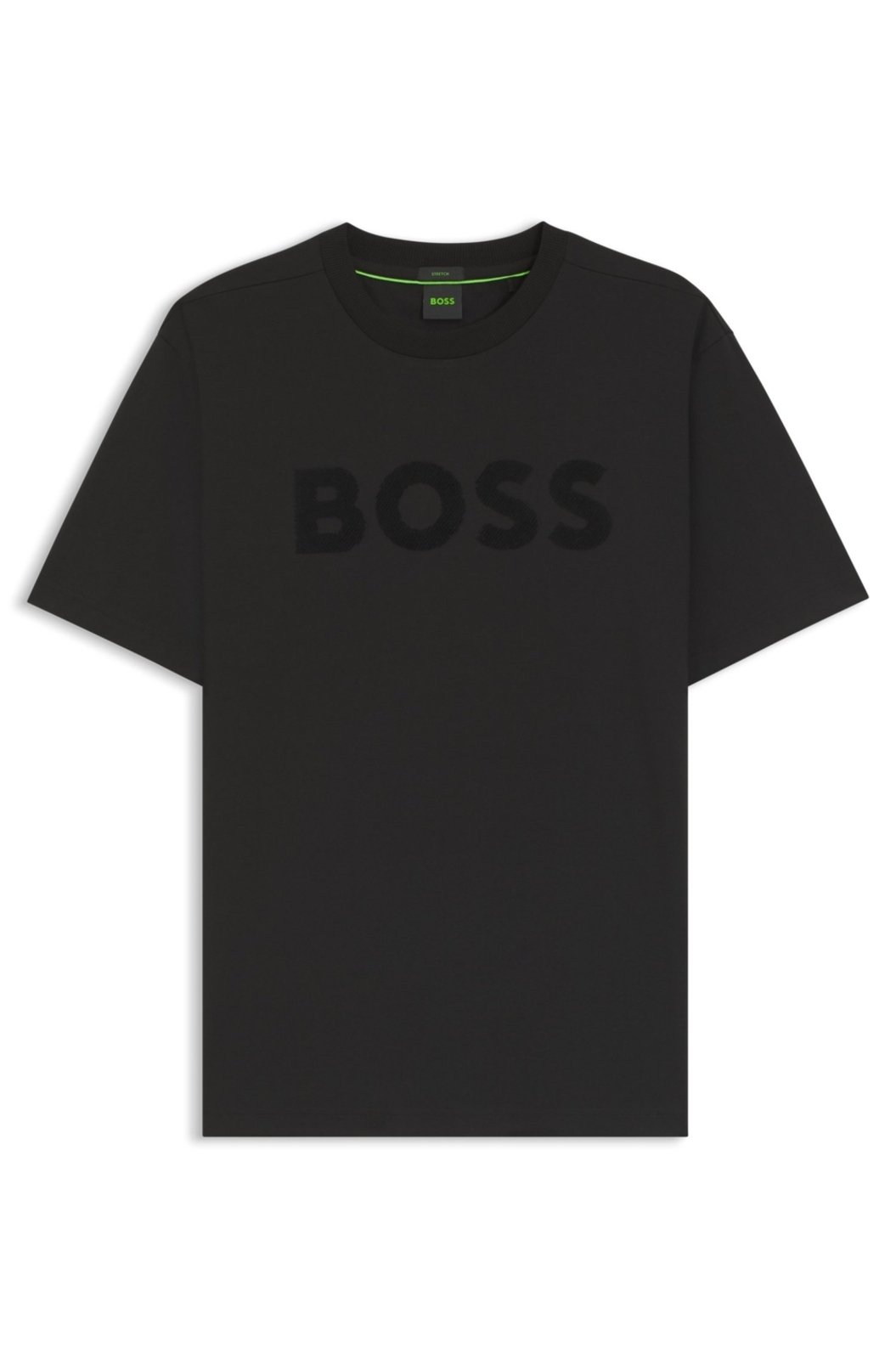 Camiseta De Ajuste Descontraído Em Algodão Elástico Com Logo