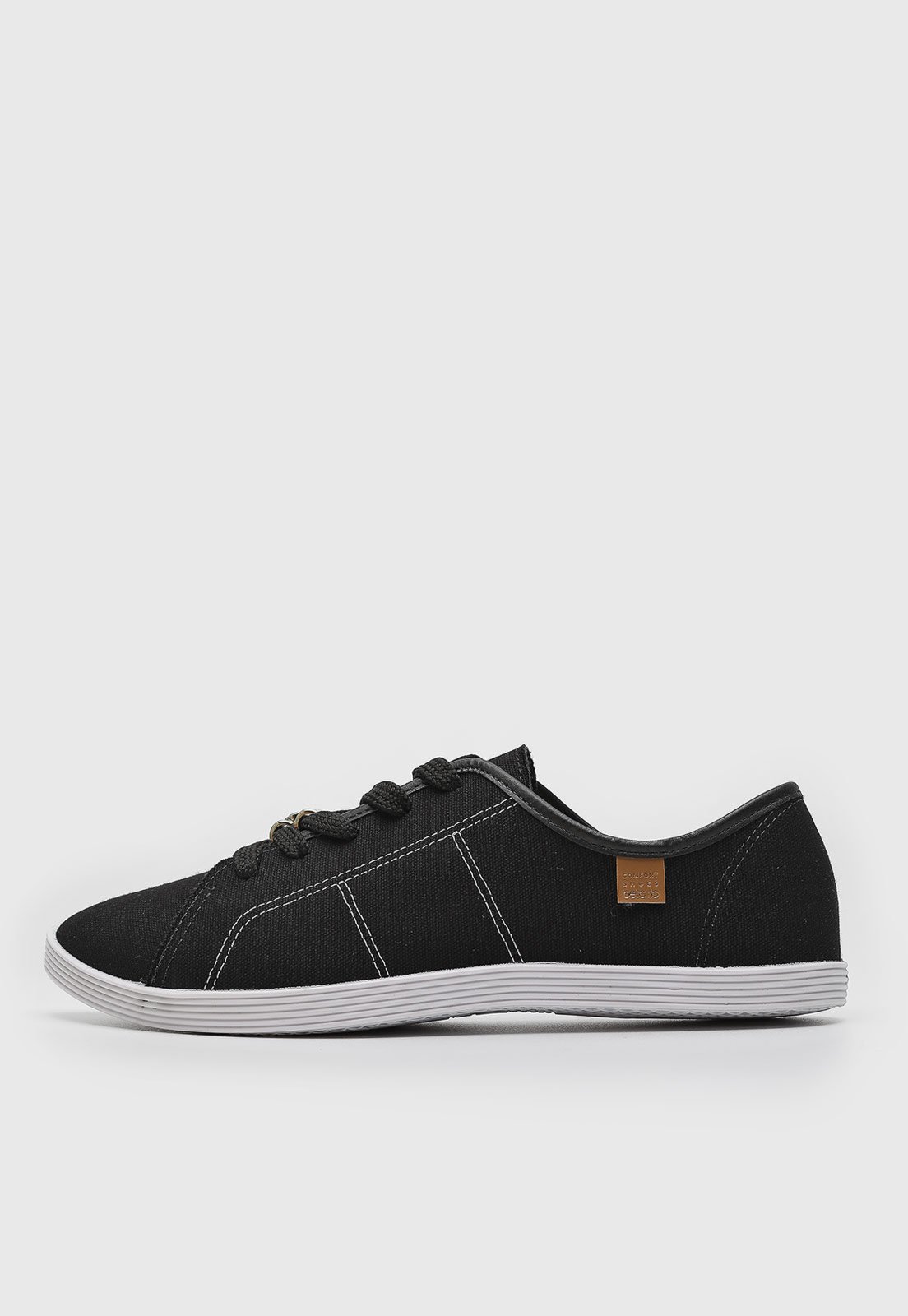 Tênis Feminino Beira Rio Bico Redondo Preto