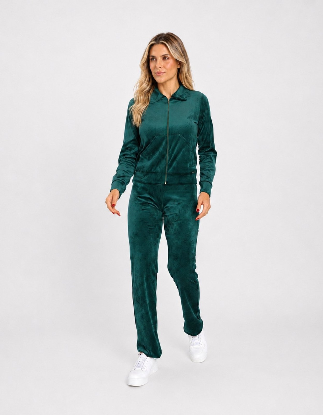 Conjunto Pompier Feminino Plush Com Jaqueta E Calça Reta Azul Petróleo