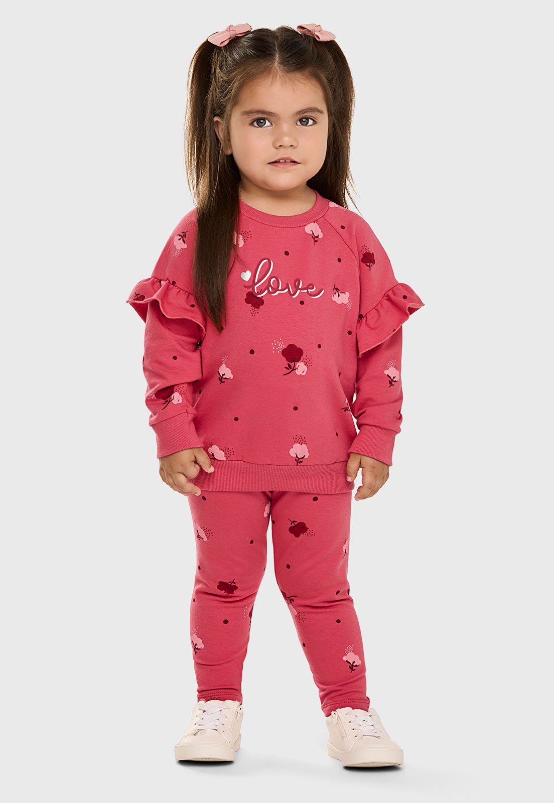 Conjunto Elian Estampa Floral Rosa