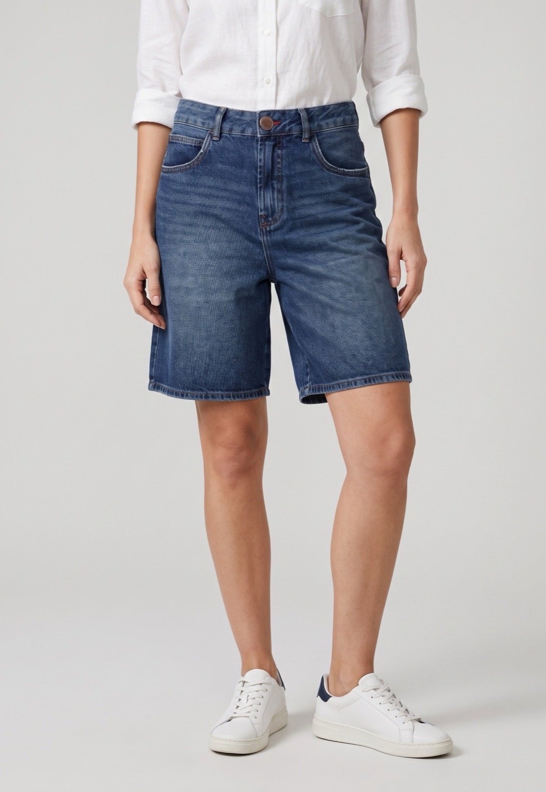 Bermuda Feminina Cantão Jeans Classic Blue Azul