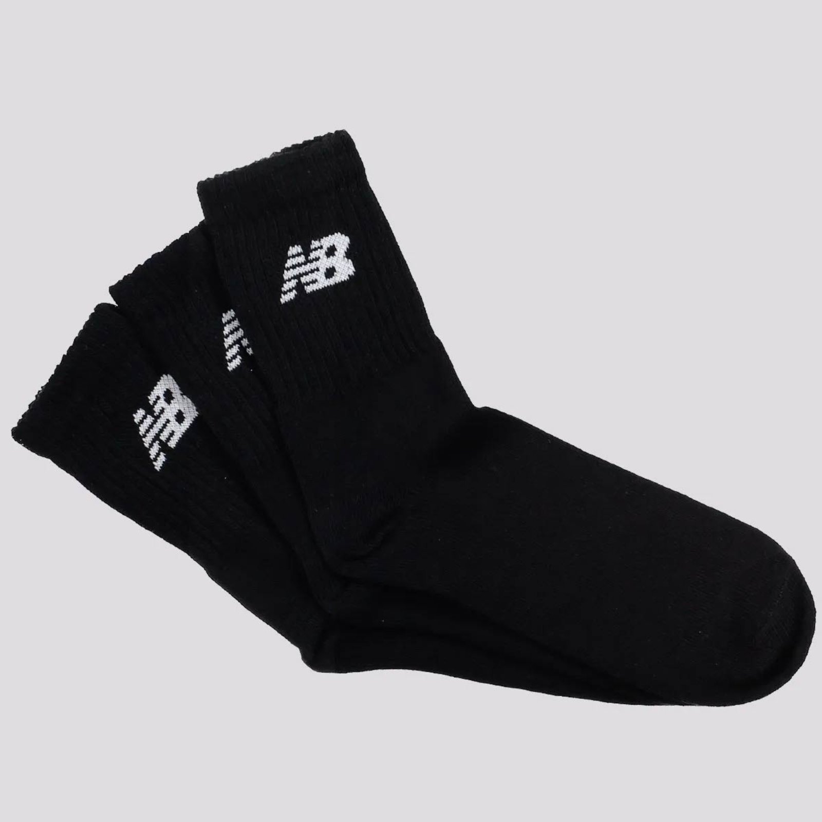 Vista 3 Kit Meia New Balance 9 Pares Cano Longo preto New Balance preto