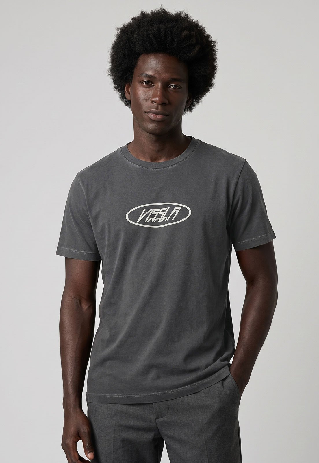 Camiseta Masculina Vissla Woodside Cinza Escuro