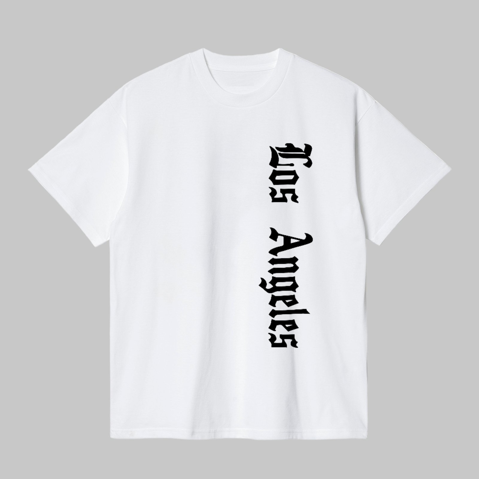 Camiseta Básica Los Angeles Estilo Lettering Street Unissex Branco