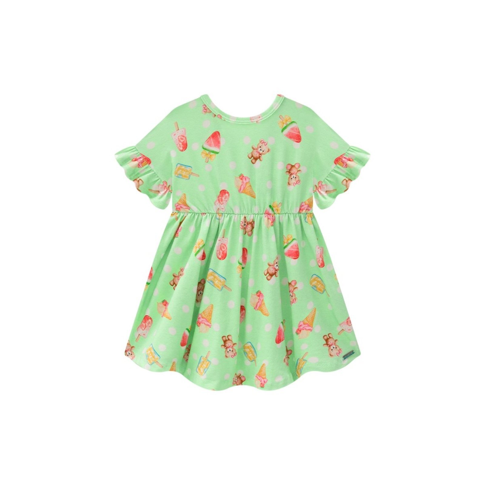 Infantil - Vestido Menina em Cotton com Estampa Digital