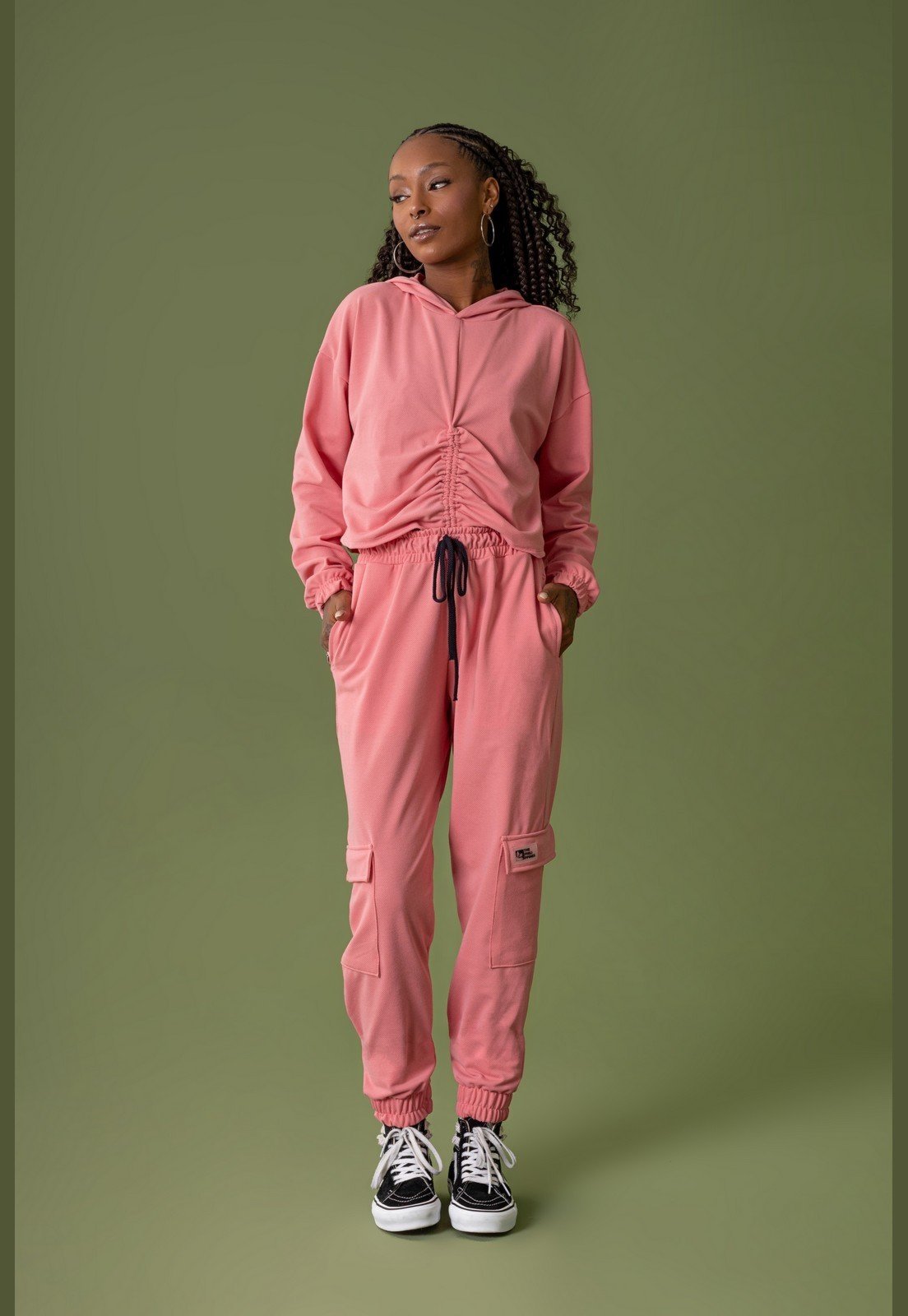 Calça de Moletom Casual Feminina The Philippines Rosa
