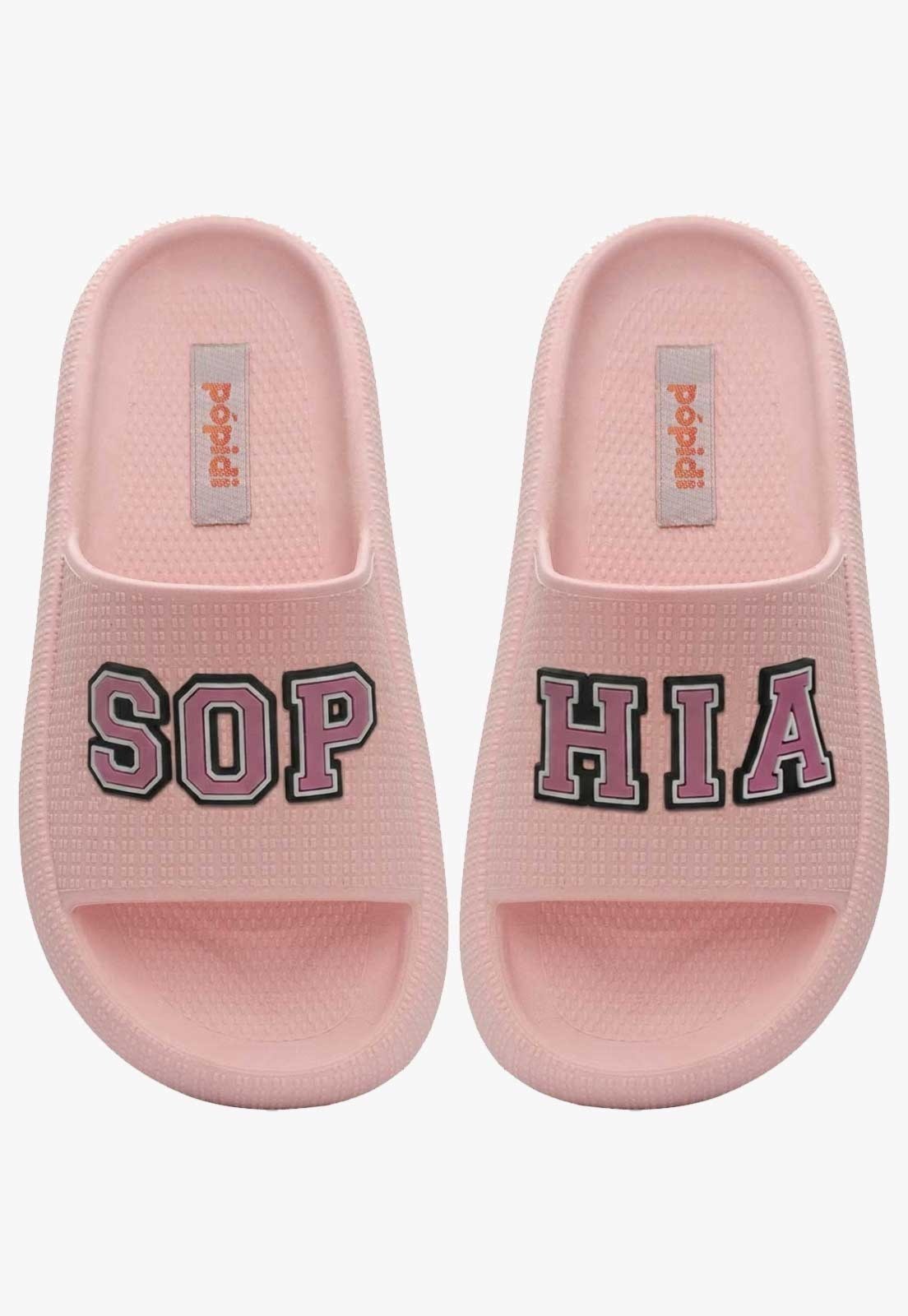 Infantil - Chinelo Pópidi Personalizado SOPHIA Estilo Nuvem Rosa