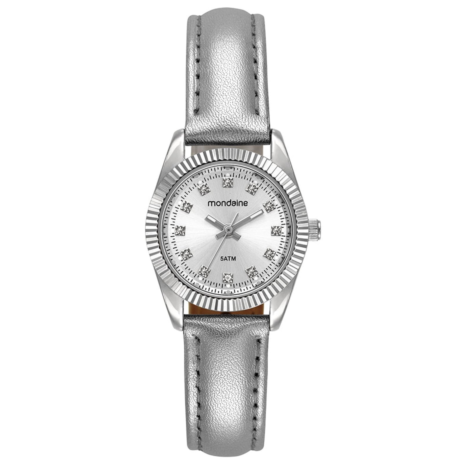 Relógio Feminino Mondaine Prata Cristais Caixa Pequena Mondaine