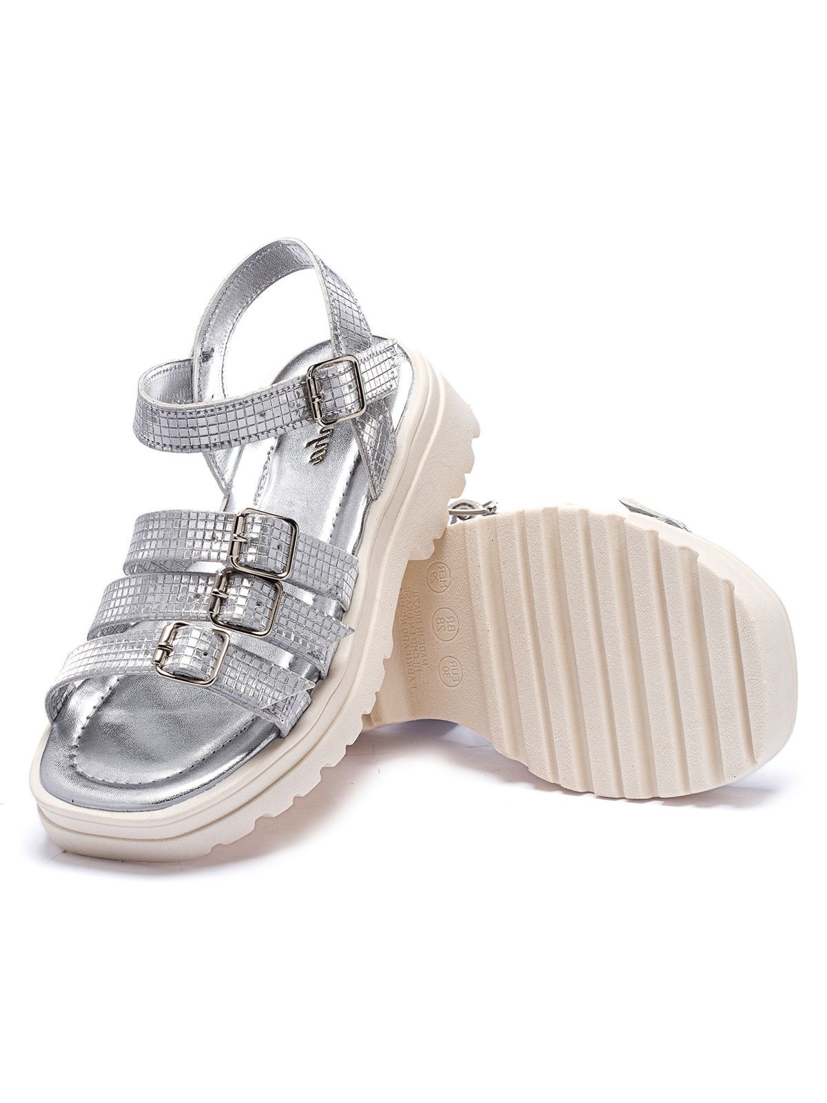 Vista 3 Infantil - Sandália Feminina Tininha enfeite Fivela Tininha prata