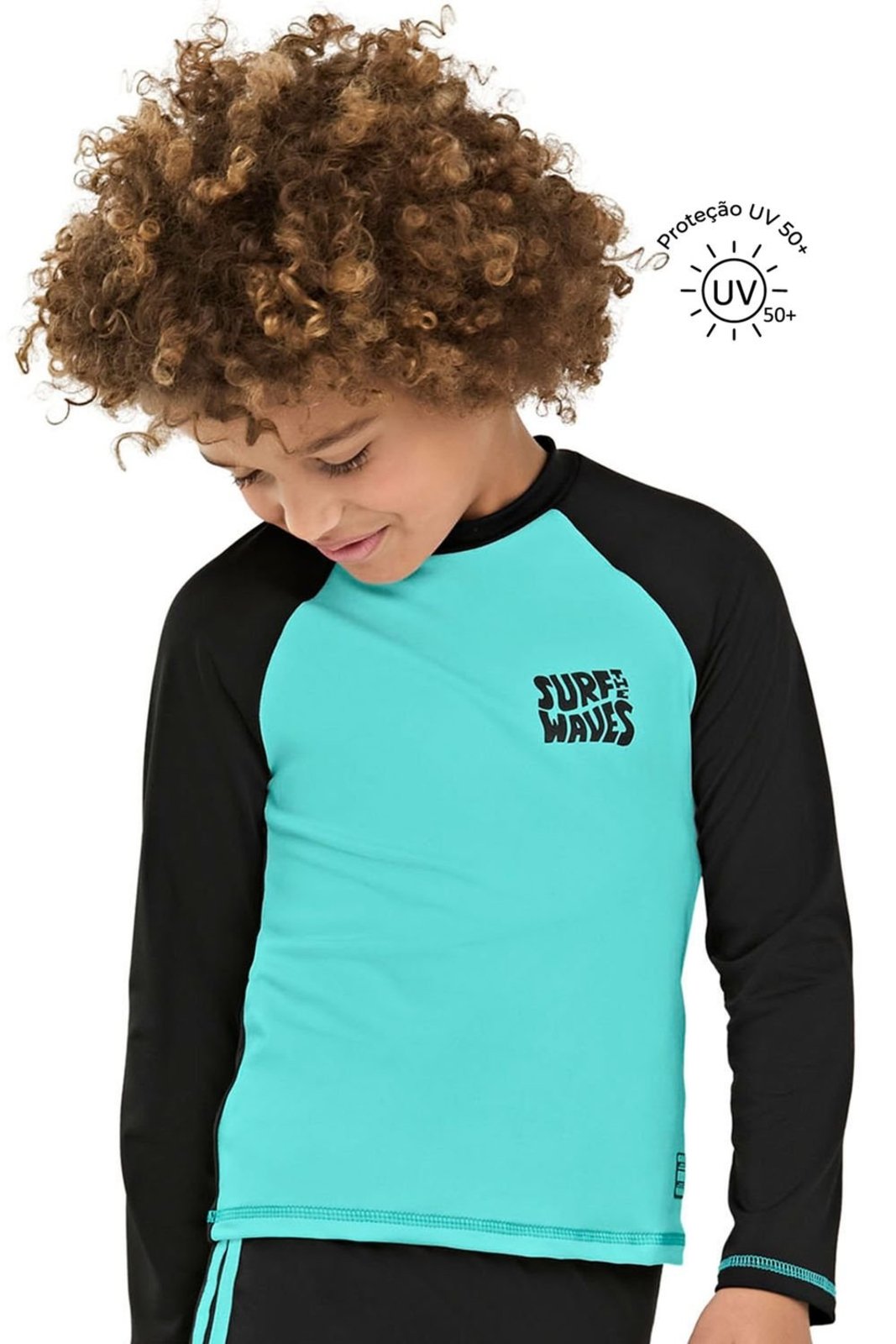 Vista 2 Camiseta de Proteção Menino Raglan Elian verde Elian verde