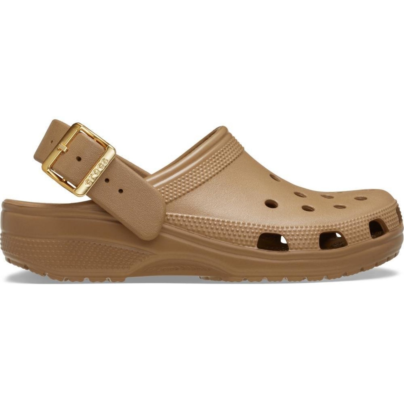 Sandália Crocs Classic Metallic Buckle Clog Sepia Marrom