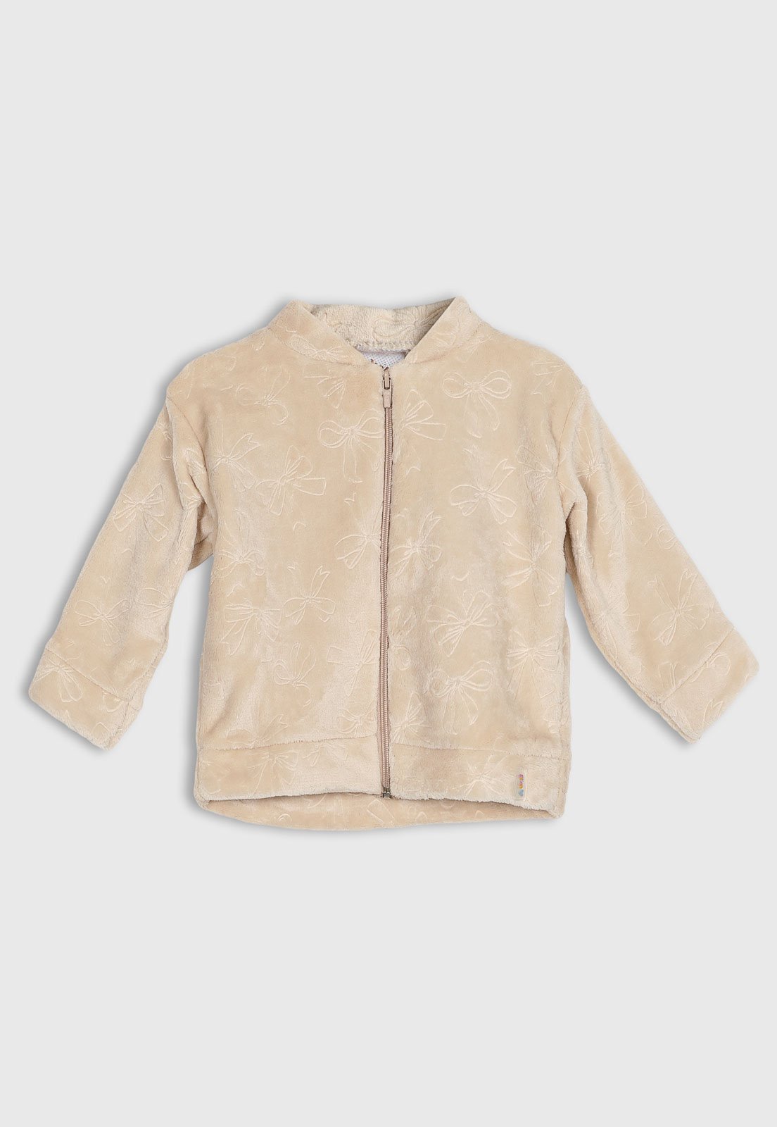 Jaqueta Bomber Elian Laços Plush Bege
