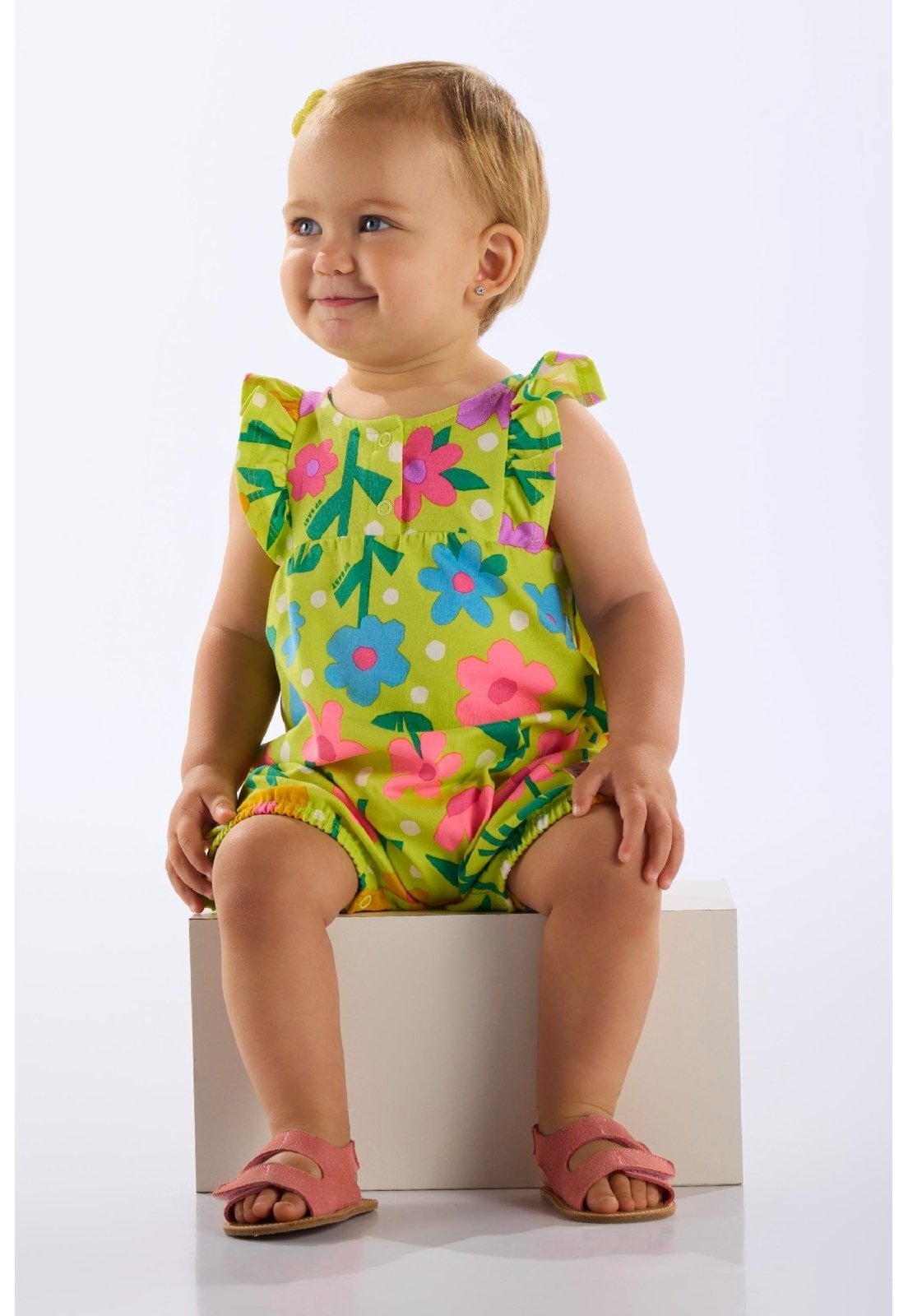 Infantil – Macaquinho em Cotton Menina Up Baby Verde