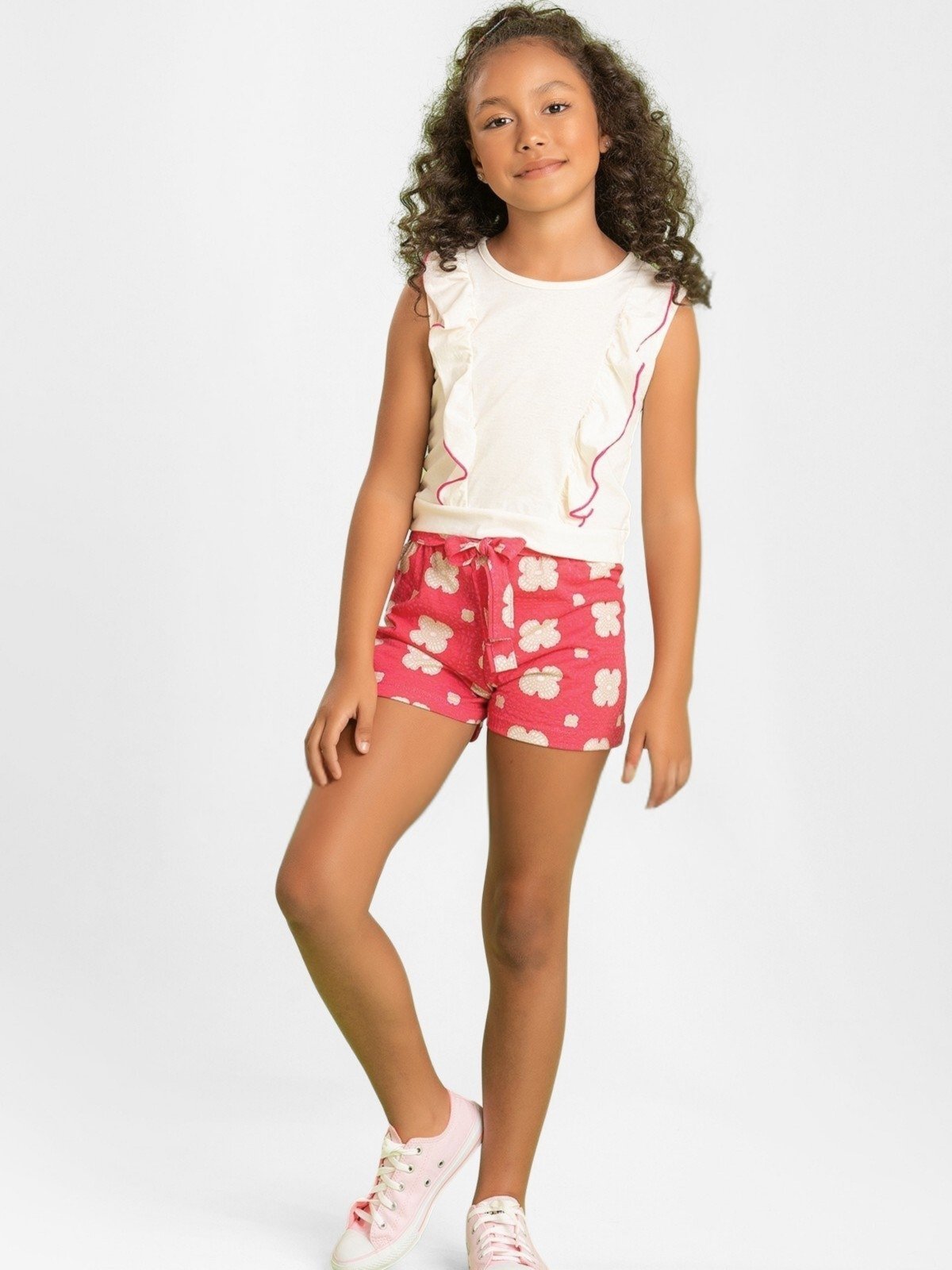Vista 2 Infantil - Conjunto Platinum Babado Delicado branca Miniature Kids bege Miniature Kids bege