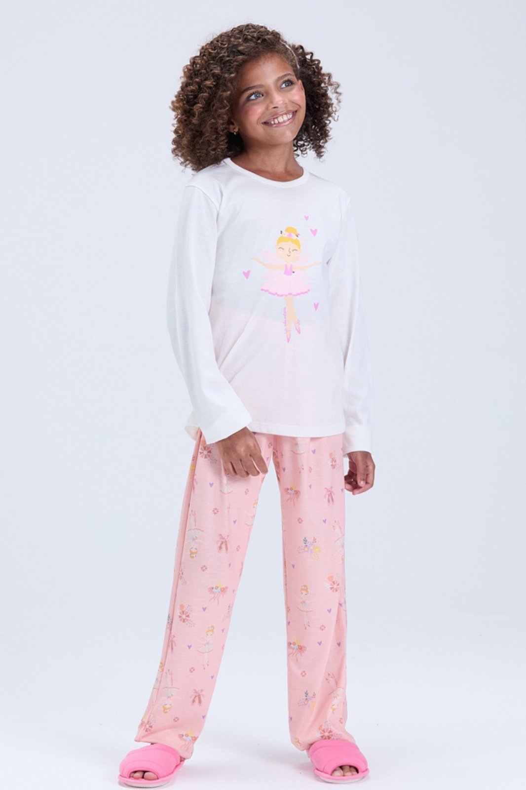 Vista 2 Pijama Feminino Inverno Estampa de Fada VIDA COSTEIRA rosa VIDA COSTEIRA rosa