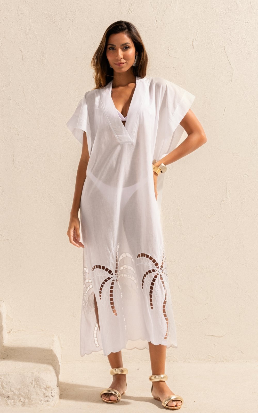 Vestido Longo Voil Bordado Miragem SP1512BQ