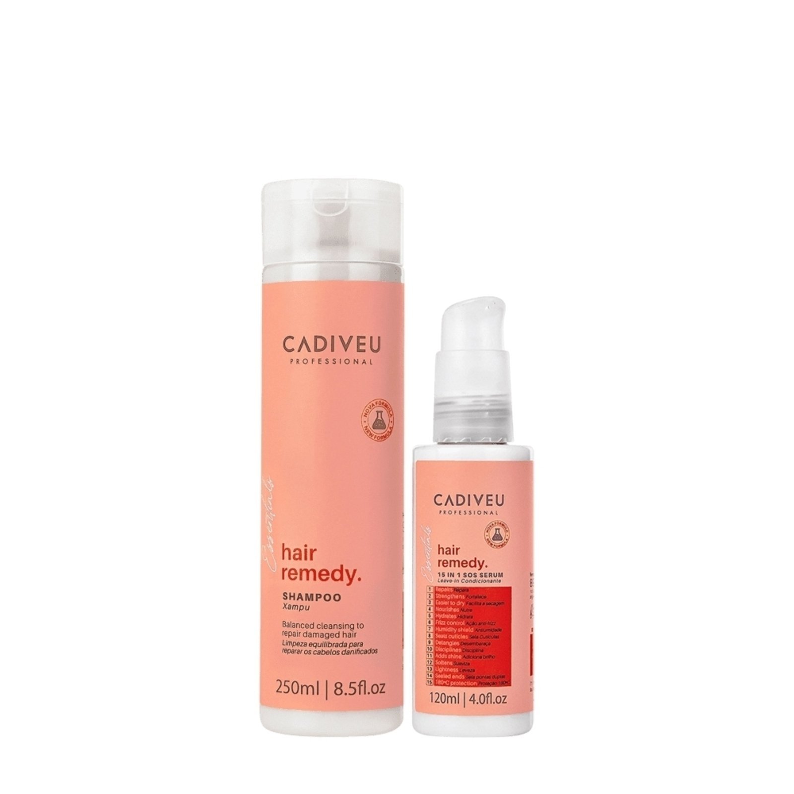 Vista 2 Kit Cadiveu Professional Hair Remedy Shampoo e Leave-in (2 produtos) multicolorido Cadiveu Professional multicolorido