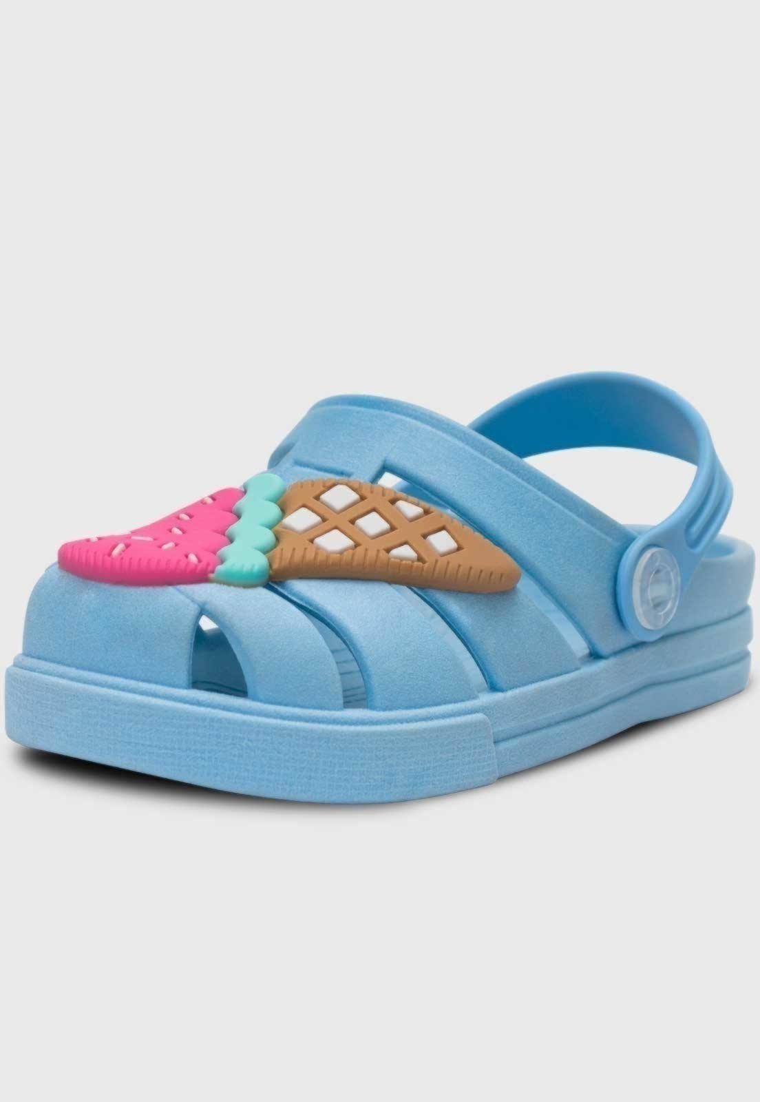 Infantil - Sandalia Babuche Pópidi Menina Sorvete Azul