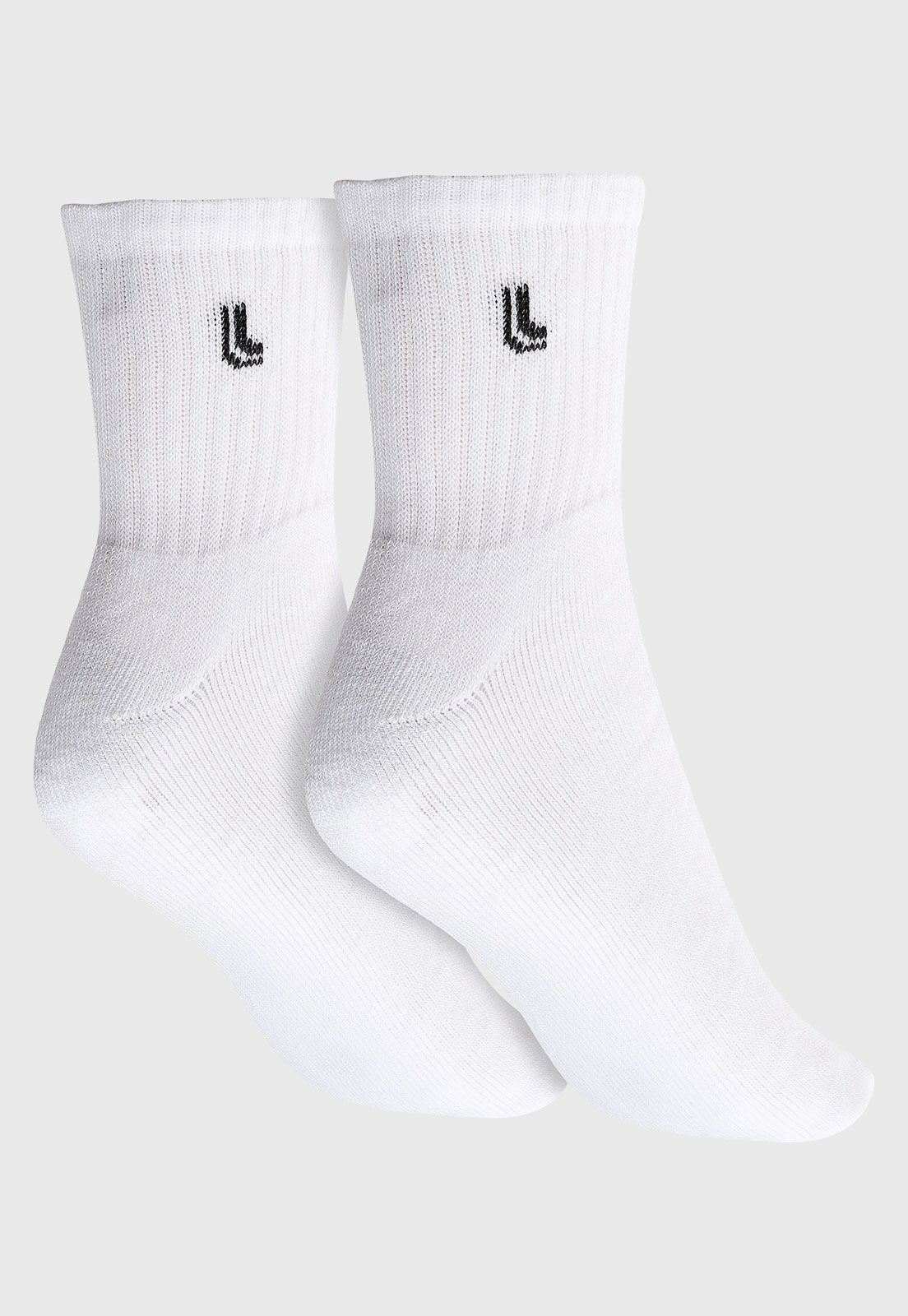 Vista 3 Kit 6 Pares de Meia Feminina Lupo AM Sport Cano Médio Branca branco Lupo branco
