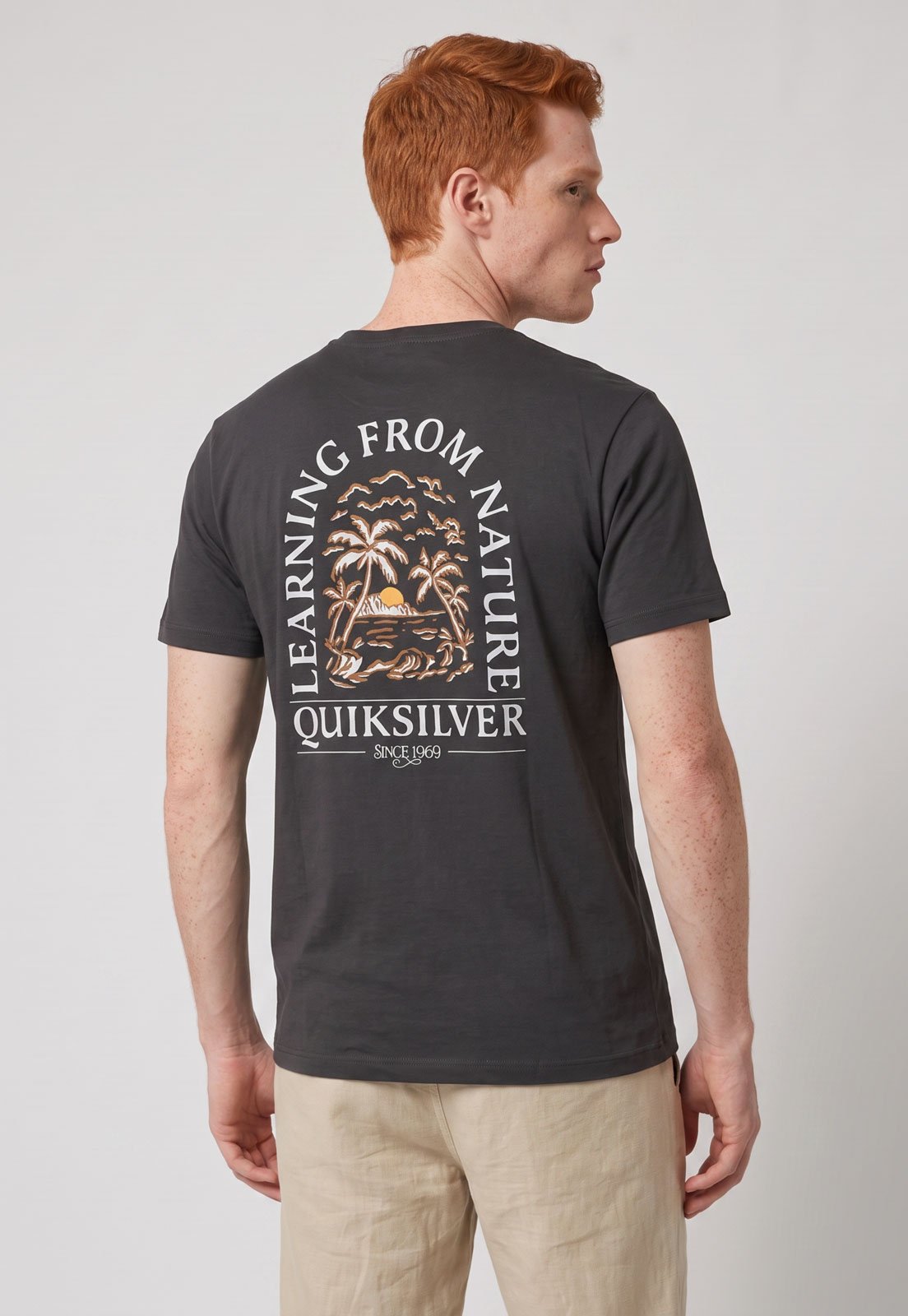 Camiseta Masculina Quiksilver Learning From Nature Preta